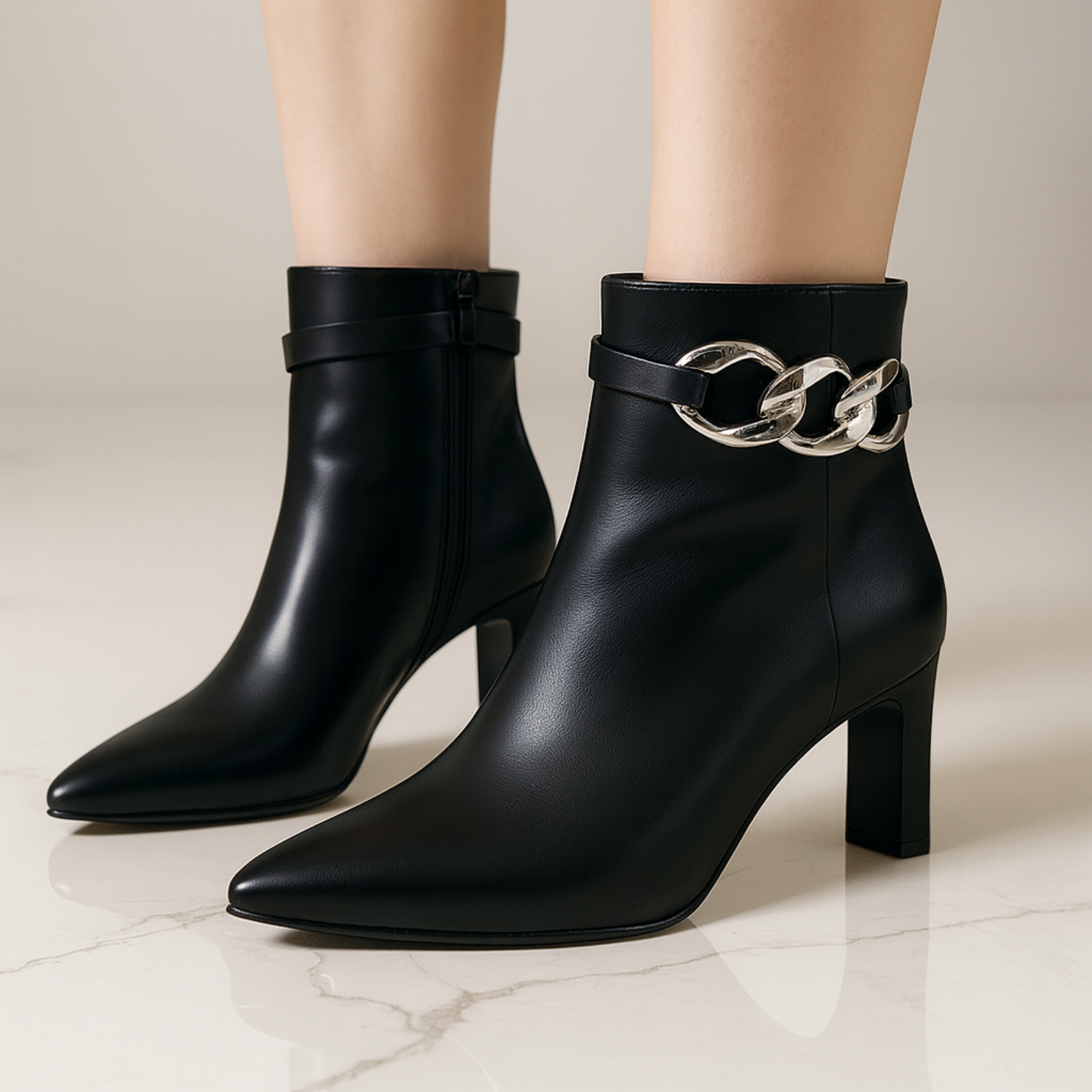 The Verona Chain Heeled Boots