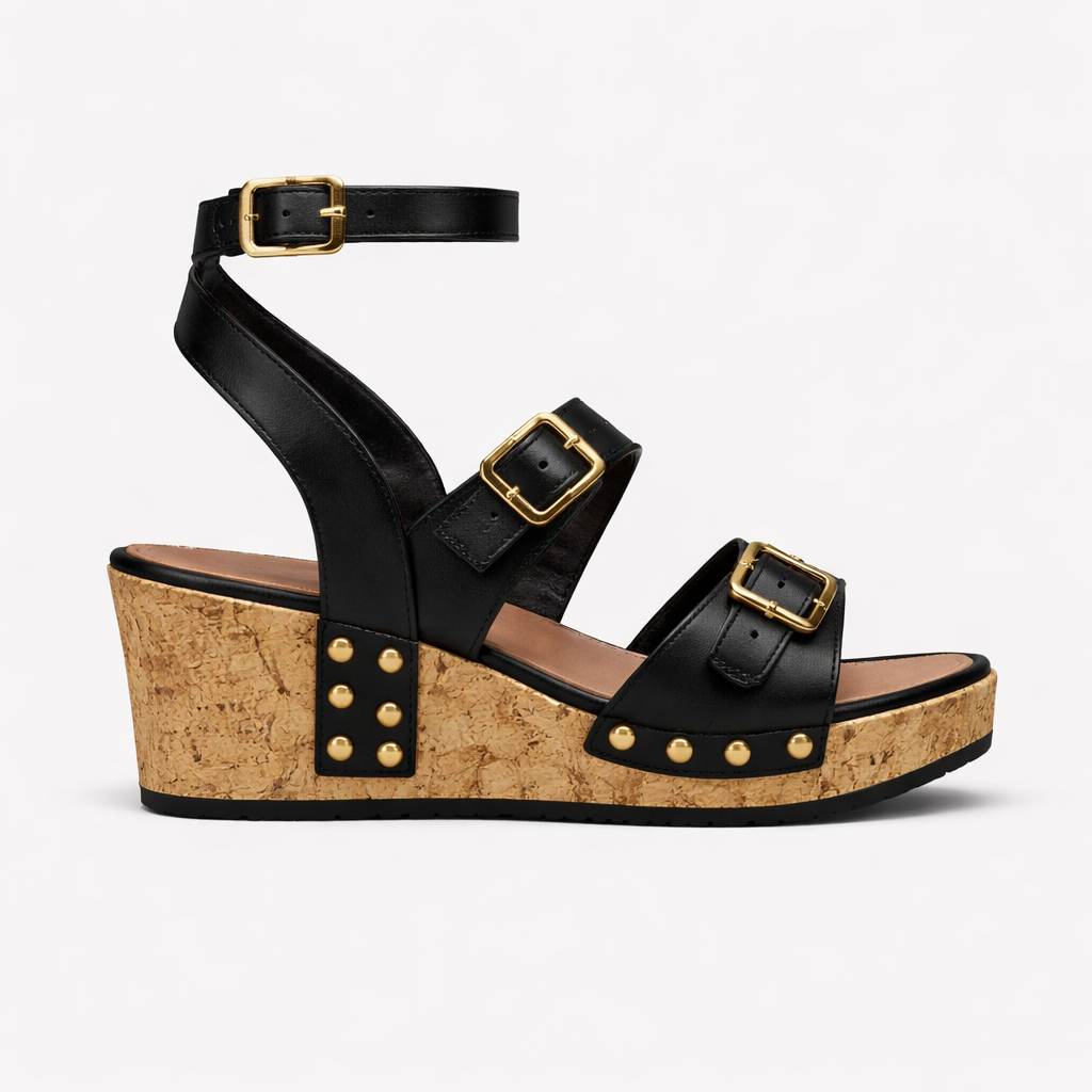 Santorini Studded Wedges