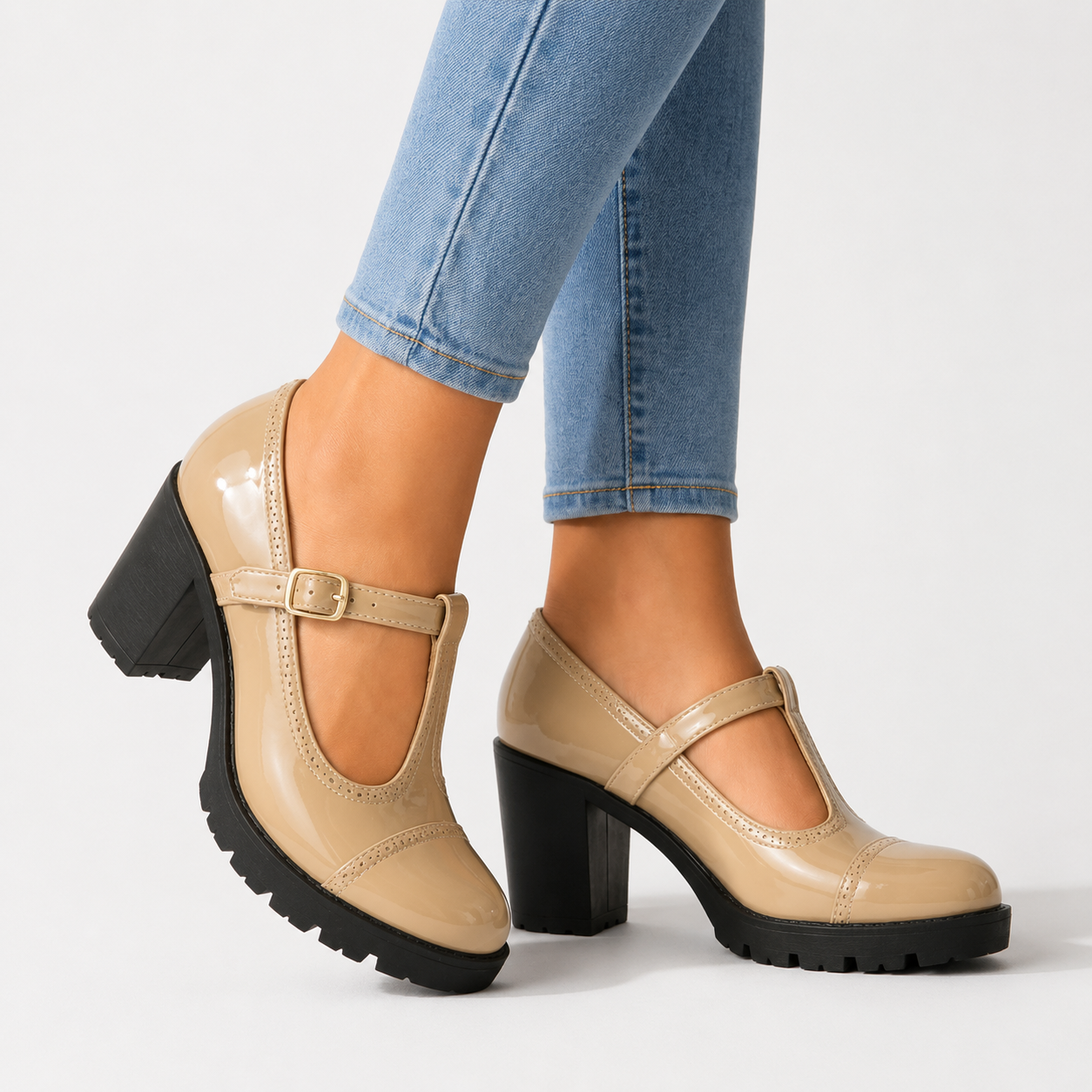 Rosette Mary Jane Heels