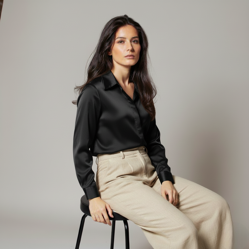 The Elise Soft Satin Blouse