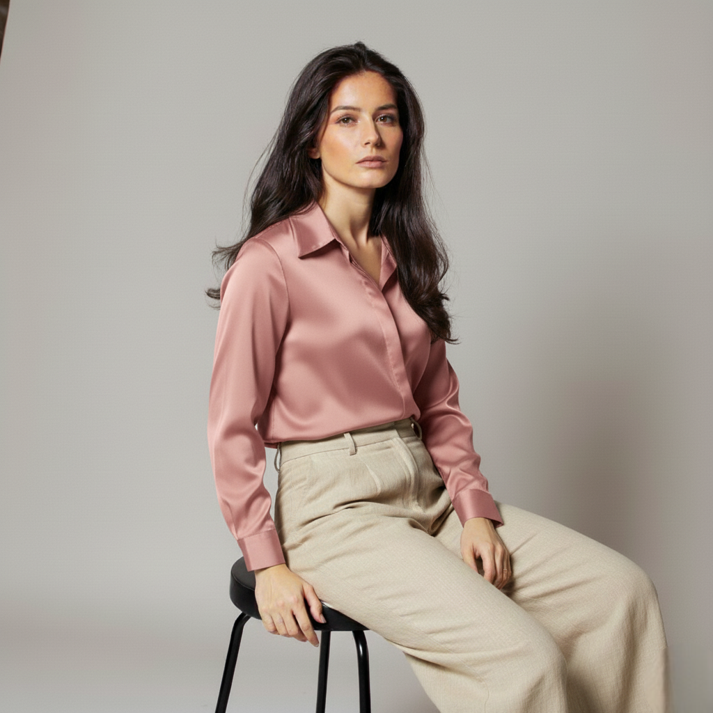 The Elise Soft Satin Blouse