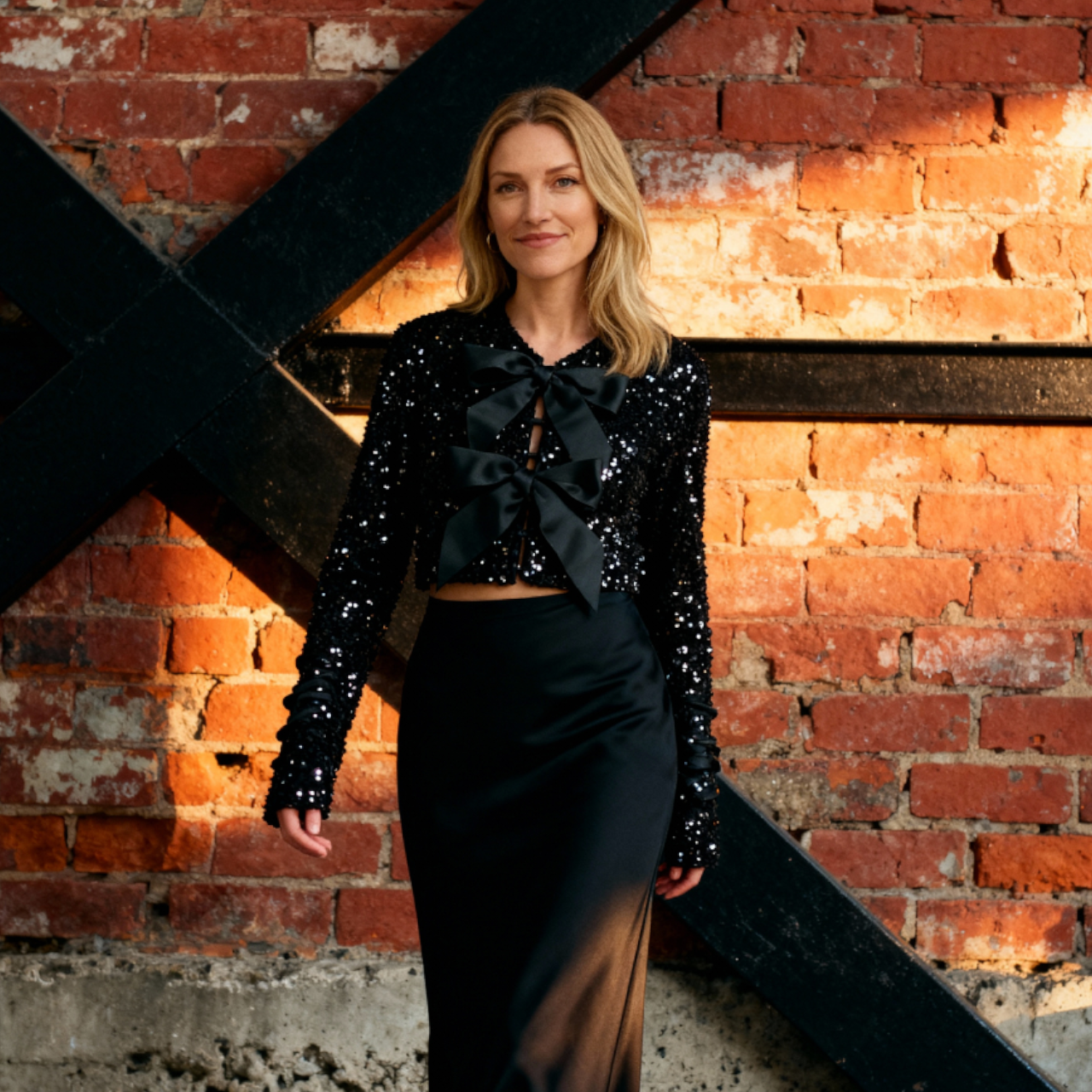 Twilight Bow Sequin Top