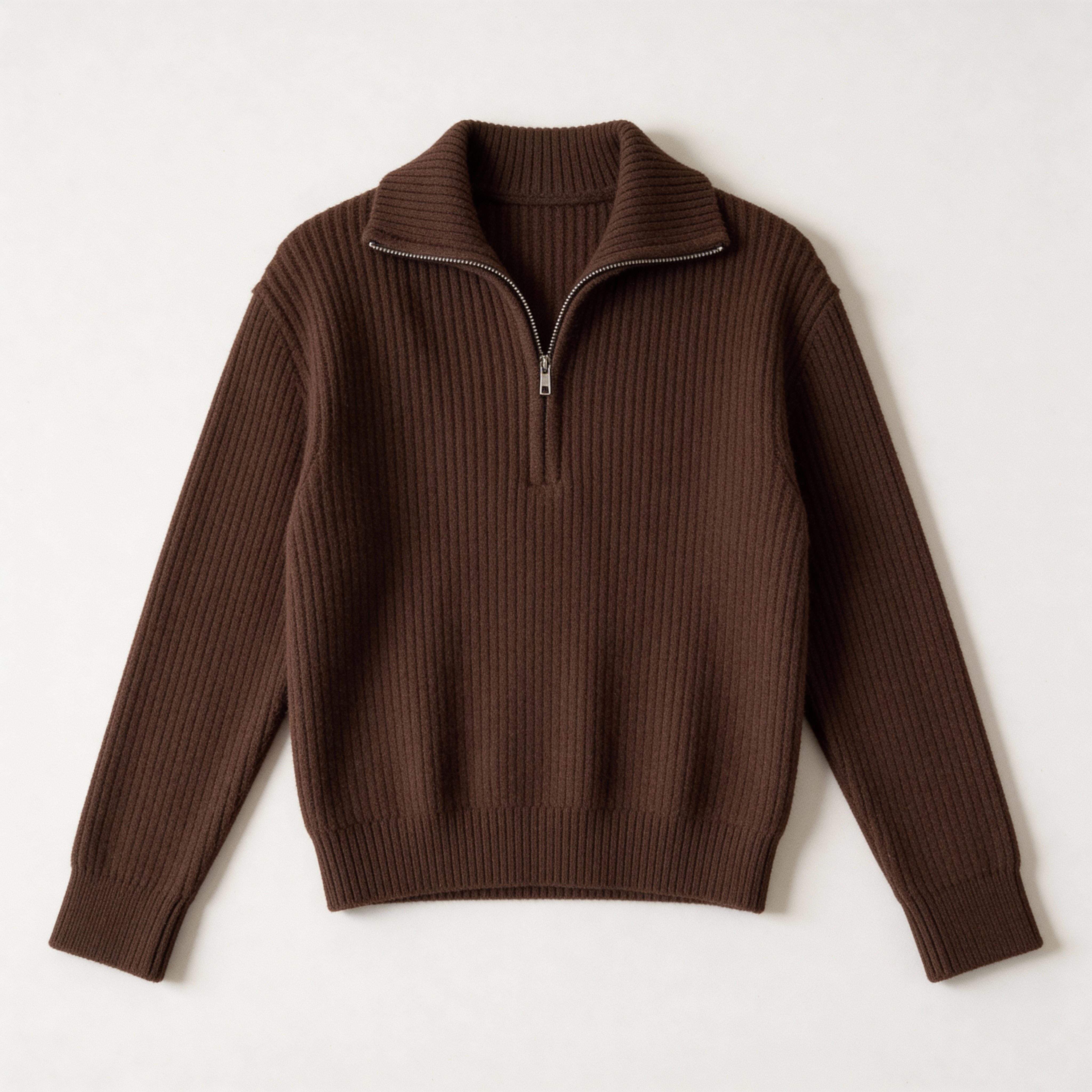 The Classic Ribbed Knit Quarter Zip