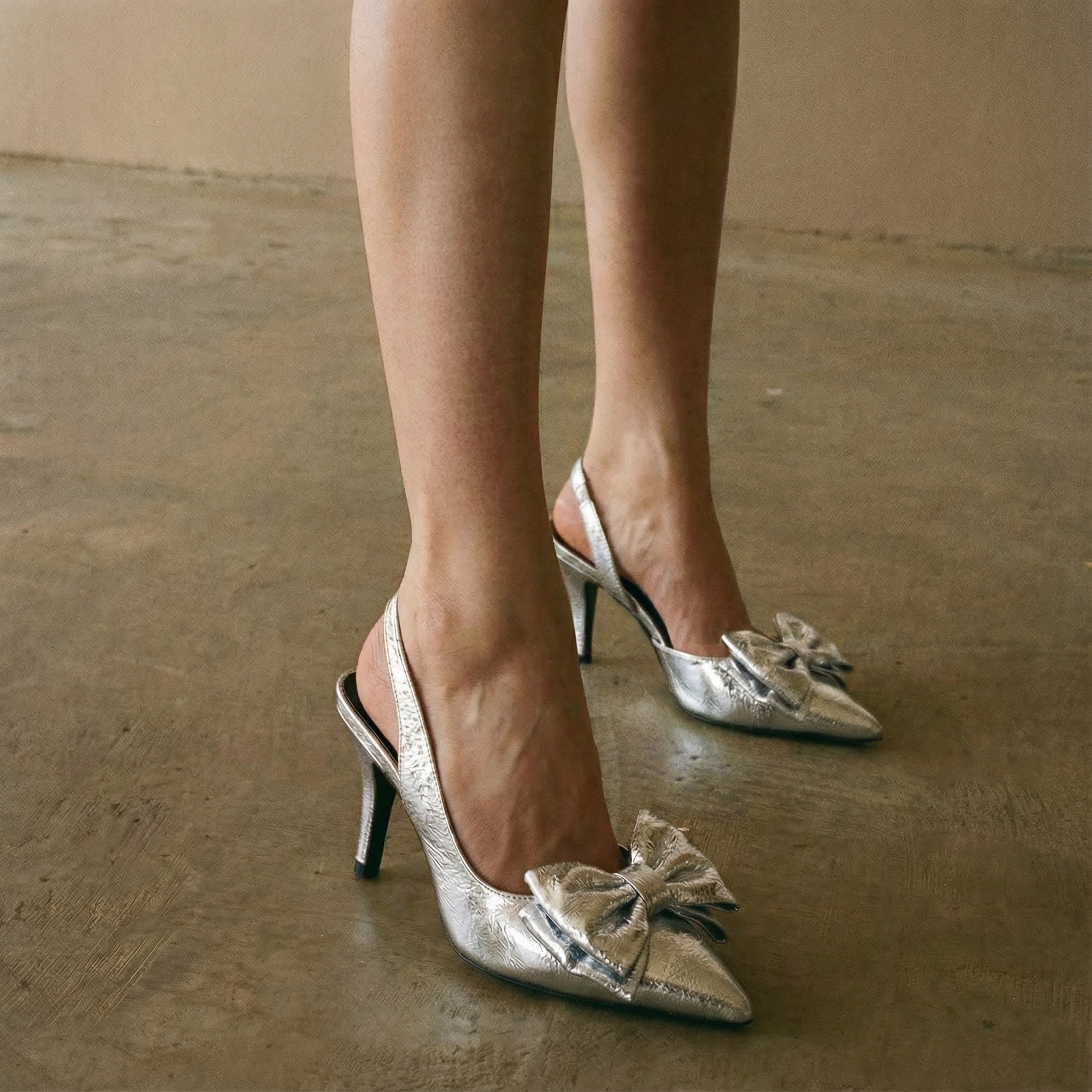 The Tessa Bow-Tie Slingback Heels