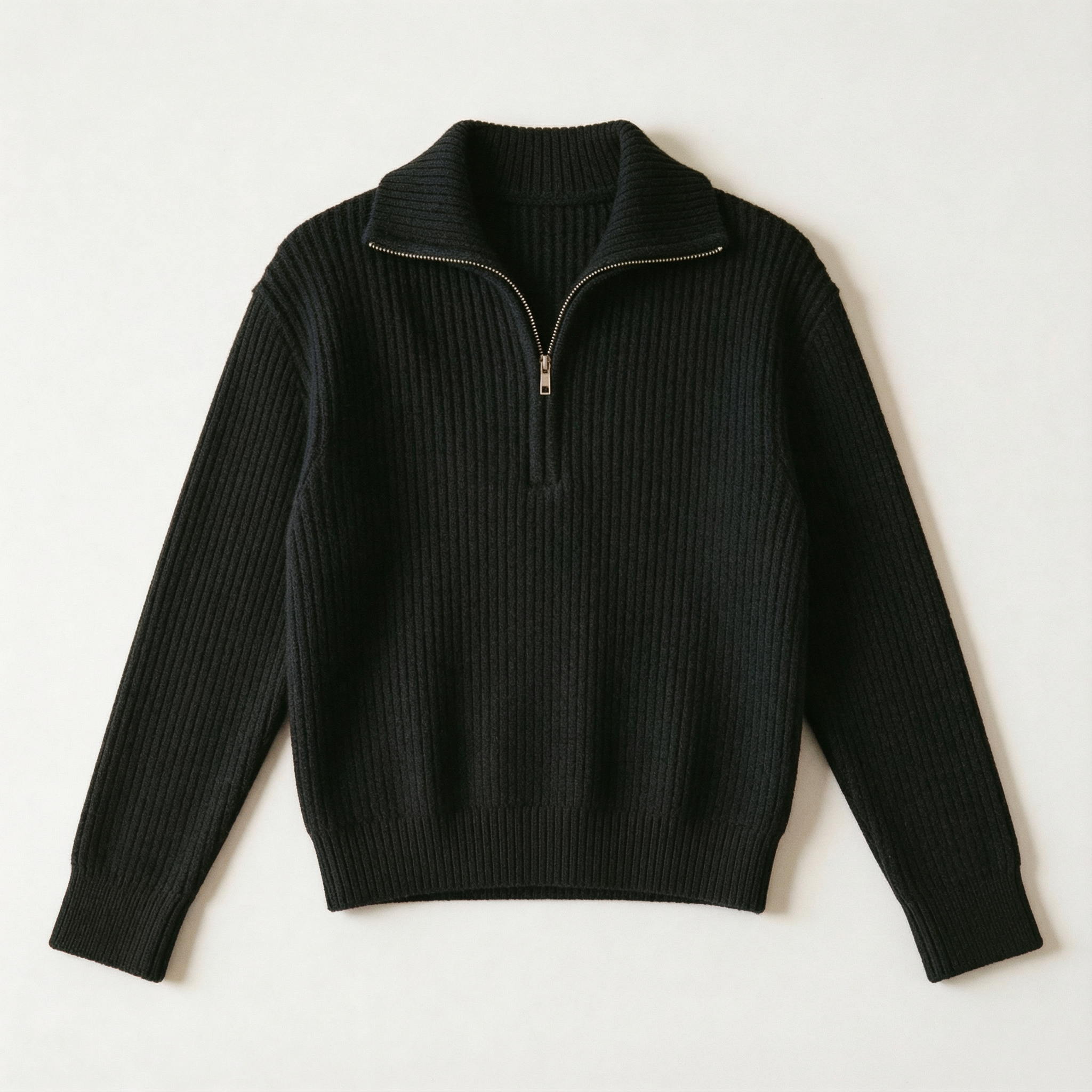 The Classic Ribbed Knit Quarter Zip
