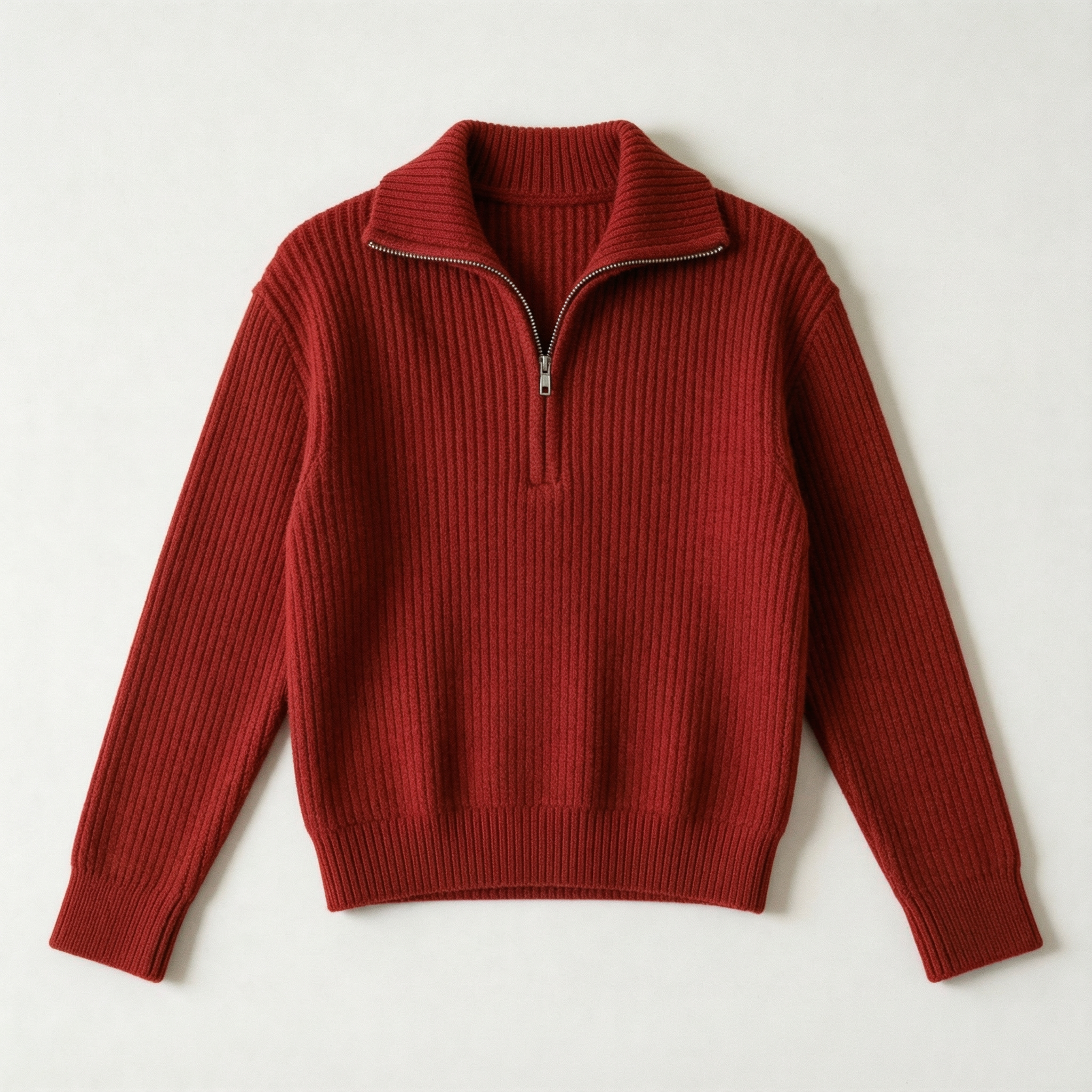 The Classic Ribbed Knit Quarter Zip