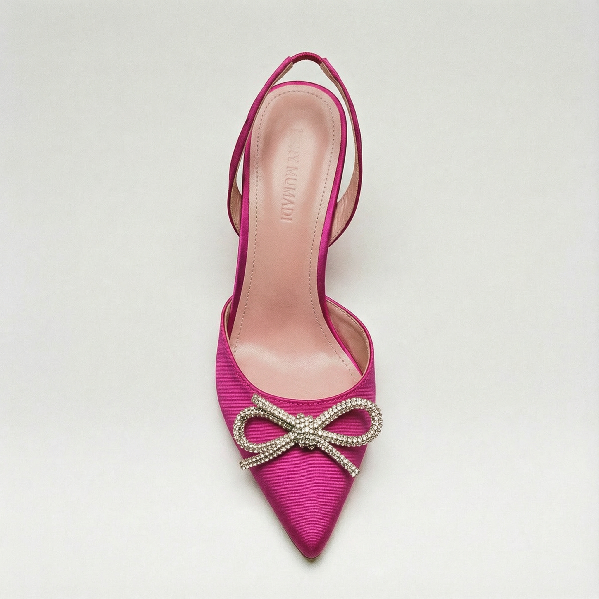 The Tyra Crystal Bow Slingback Heels