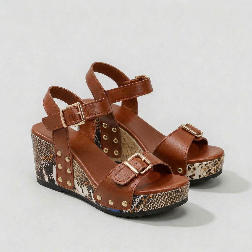 Santorini Studded Wedges