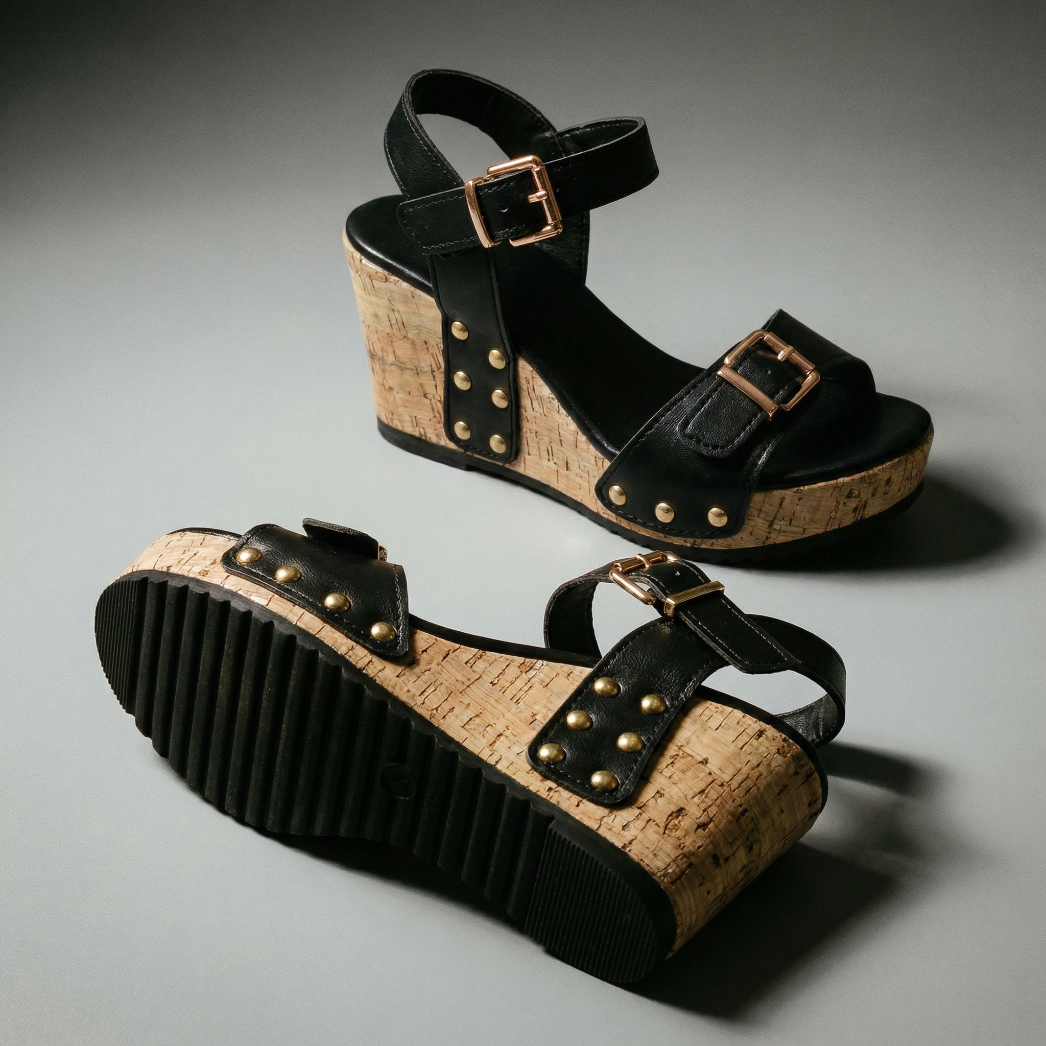 Santorini Studded Wedges