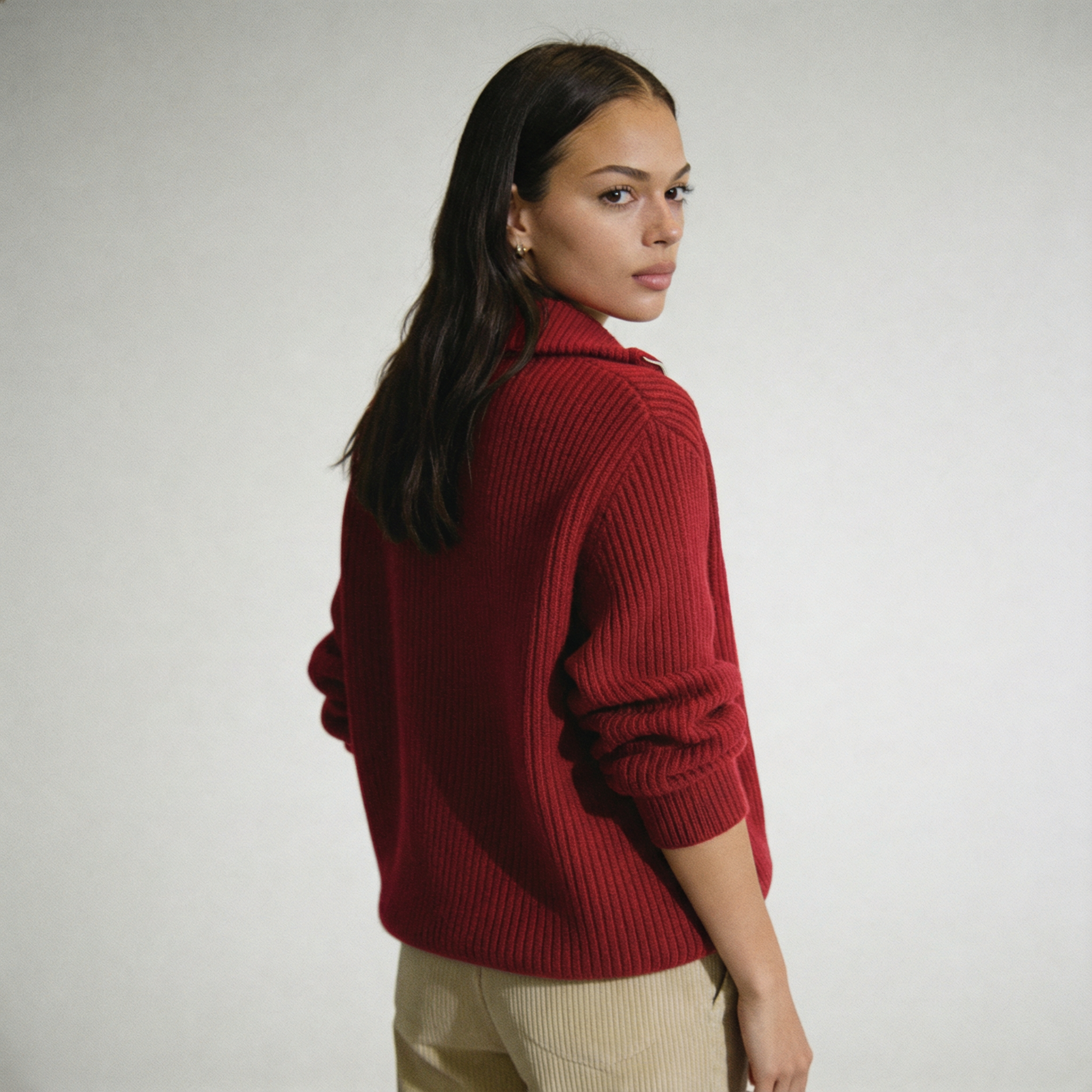 The Classic Ribbed Knit Quarter Zip
