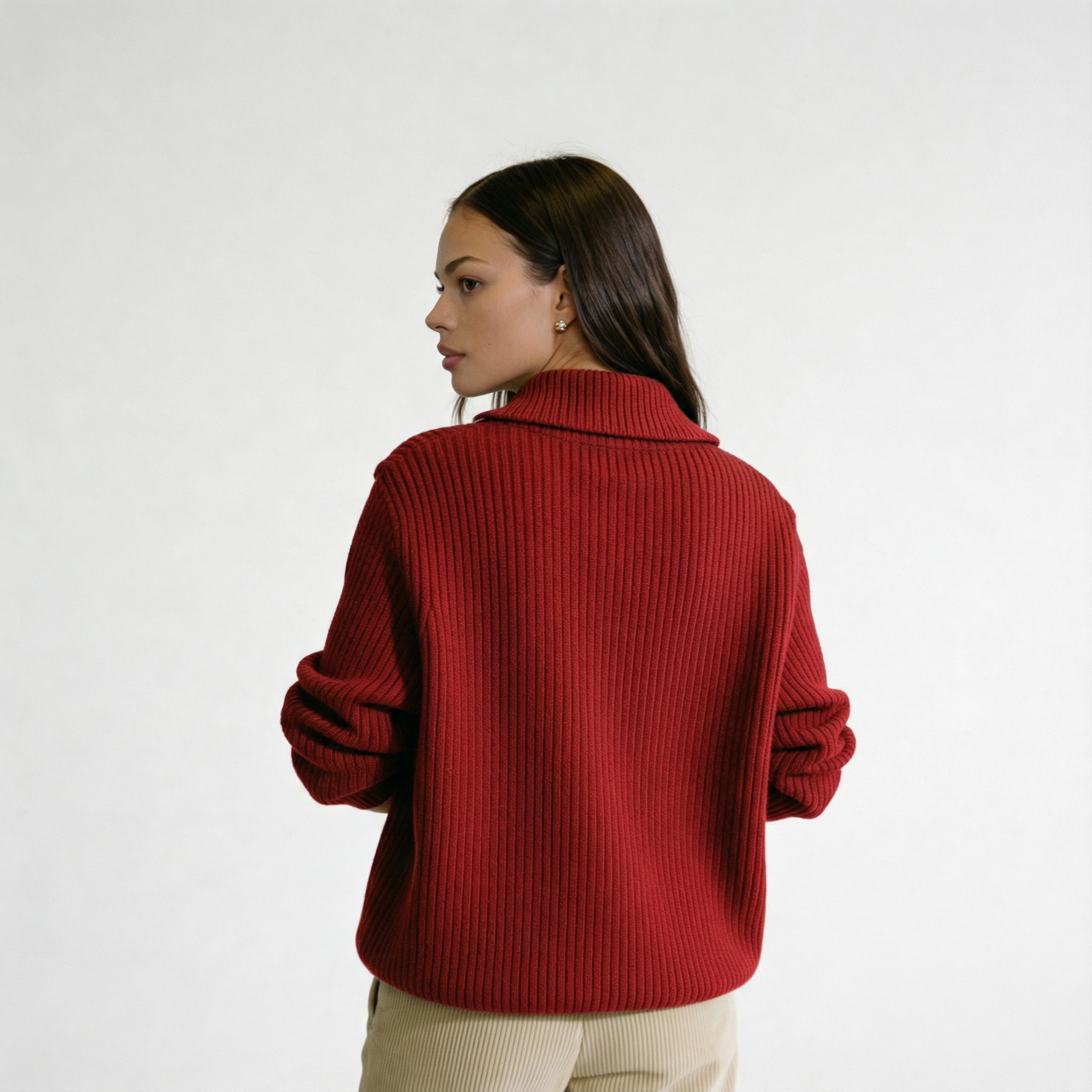 The Classic Ribbed Knit Quarter Zip