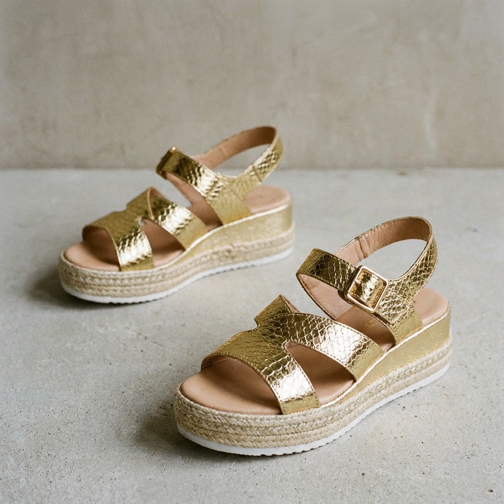 Champagne Weave Wedges