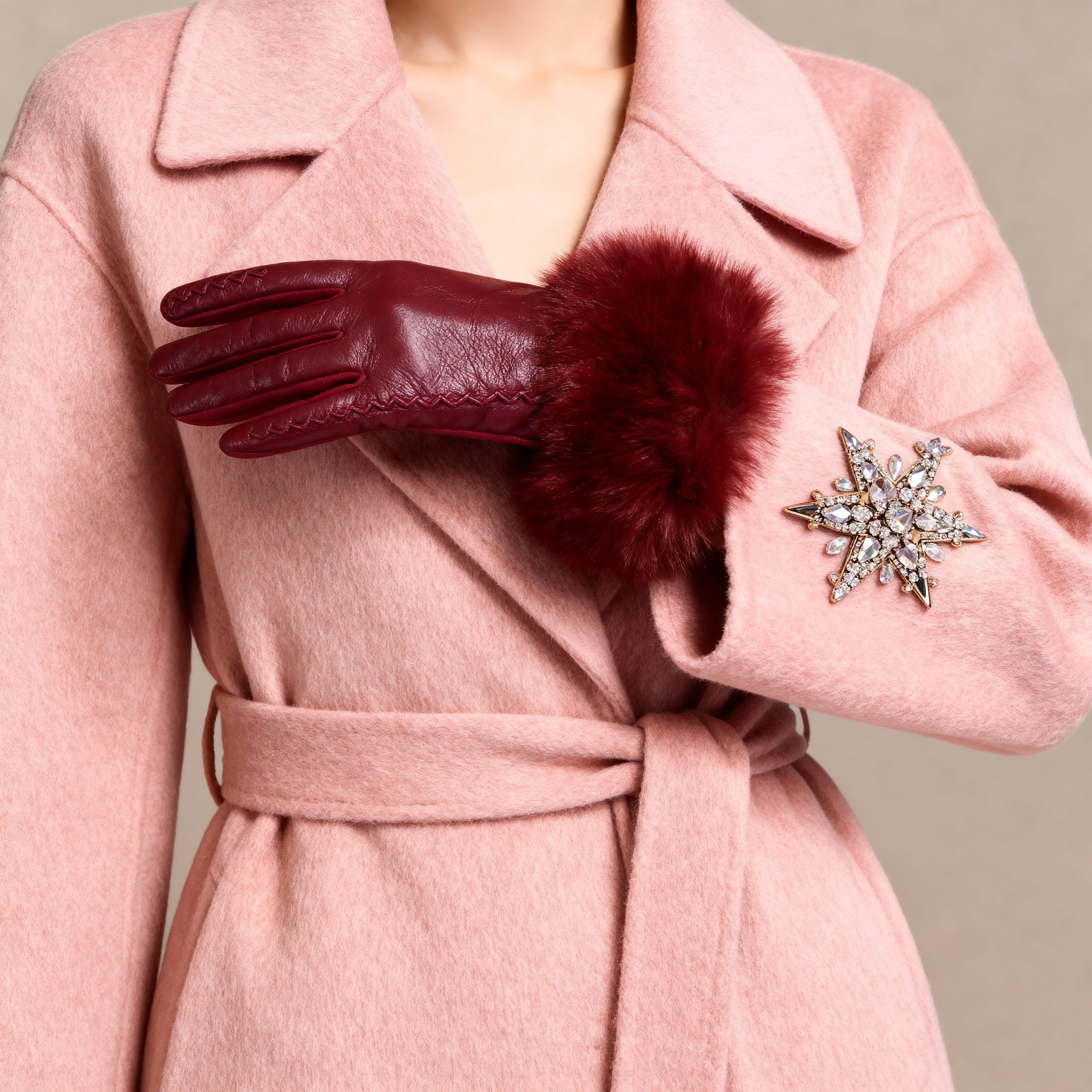 Vittoria Leather Fur Gloves