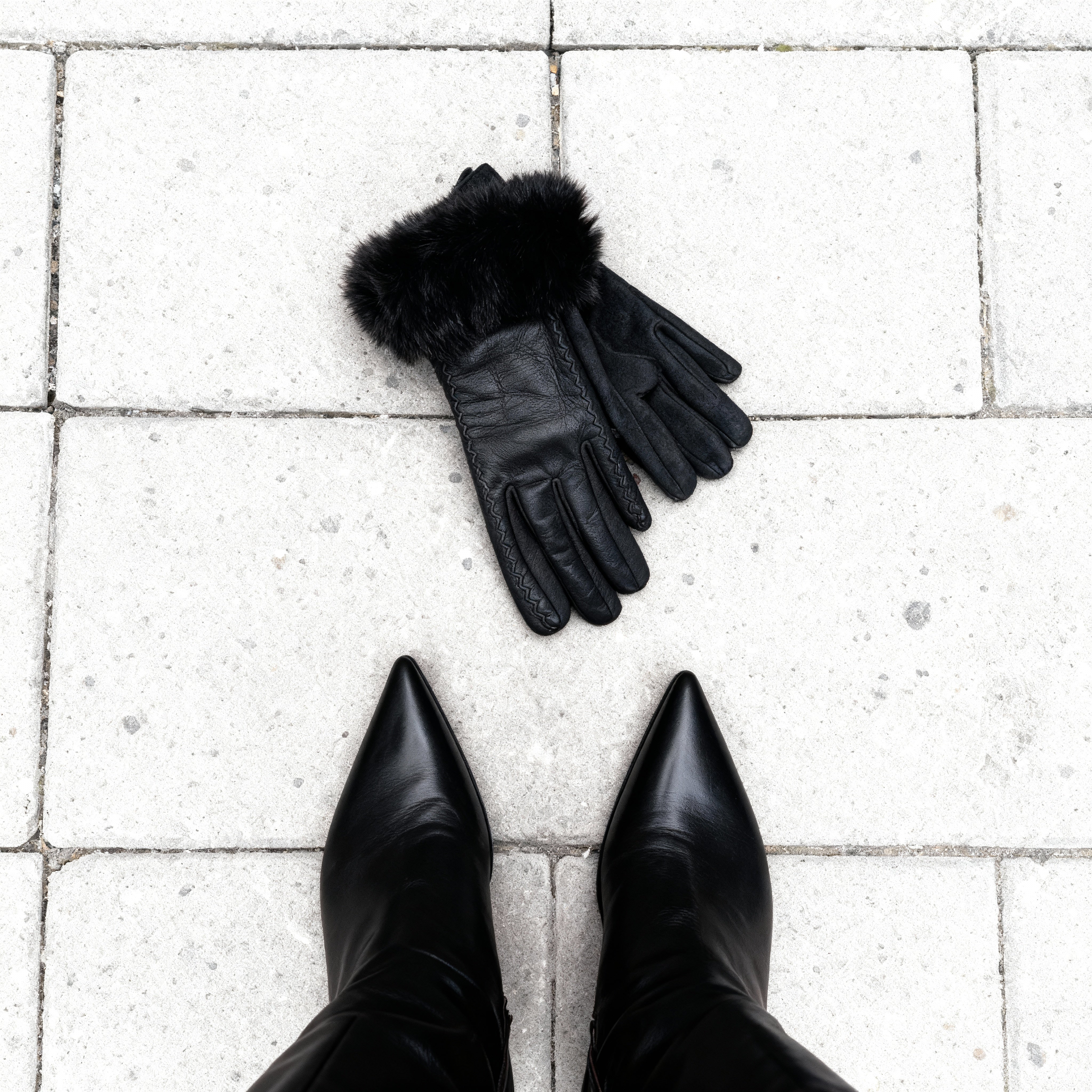 Vittoria Leather Fur Gloves