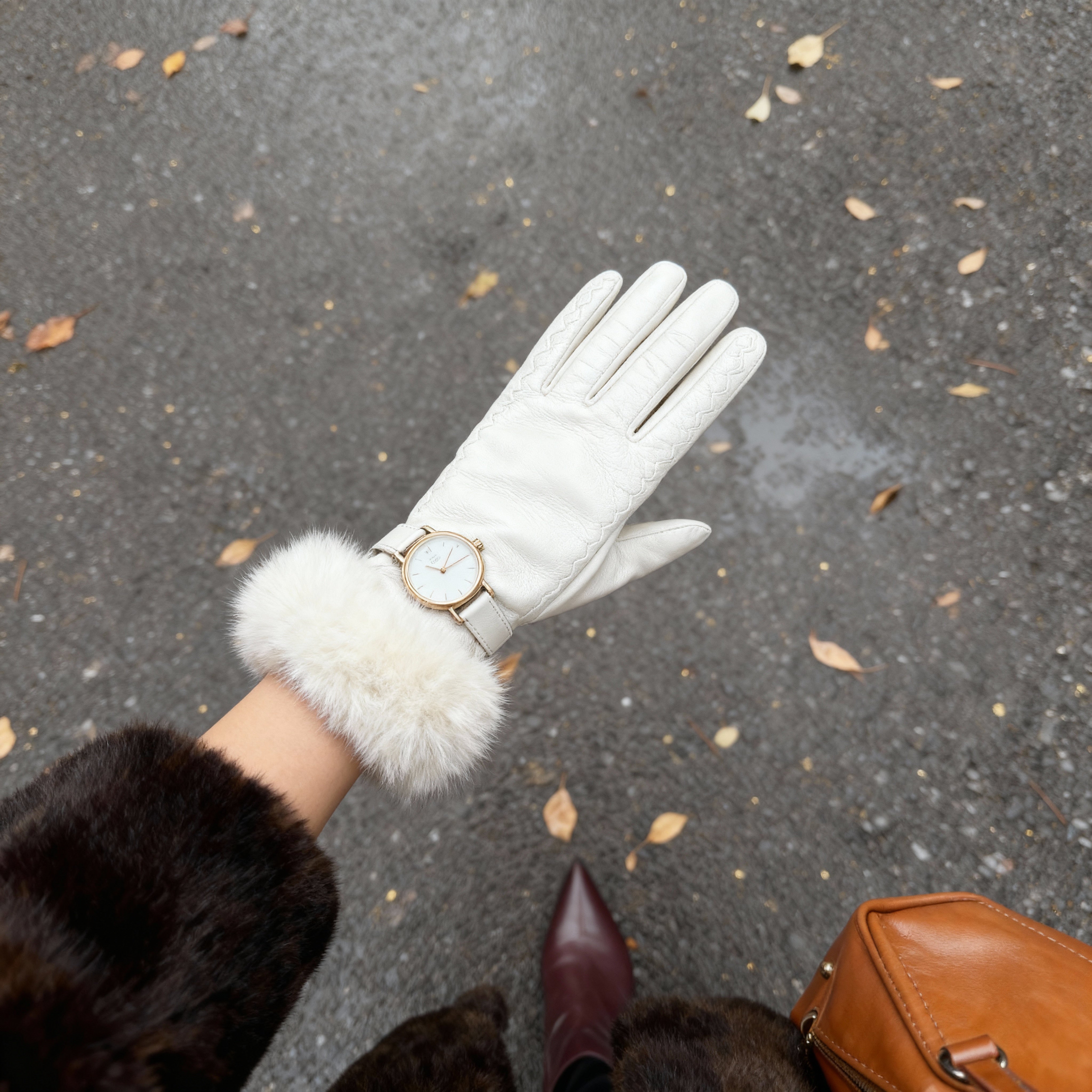 Vittoria Leather Fur Gloves