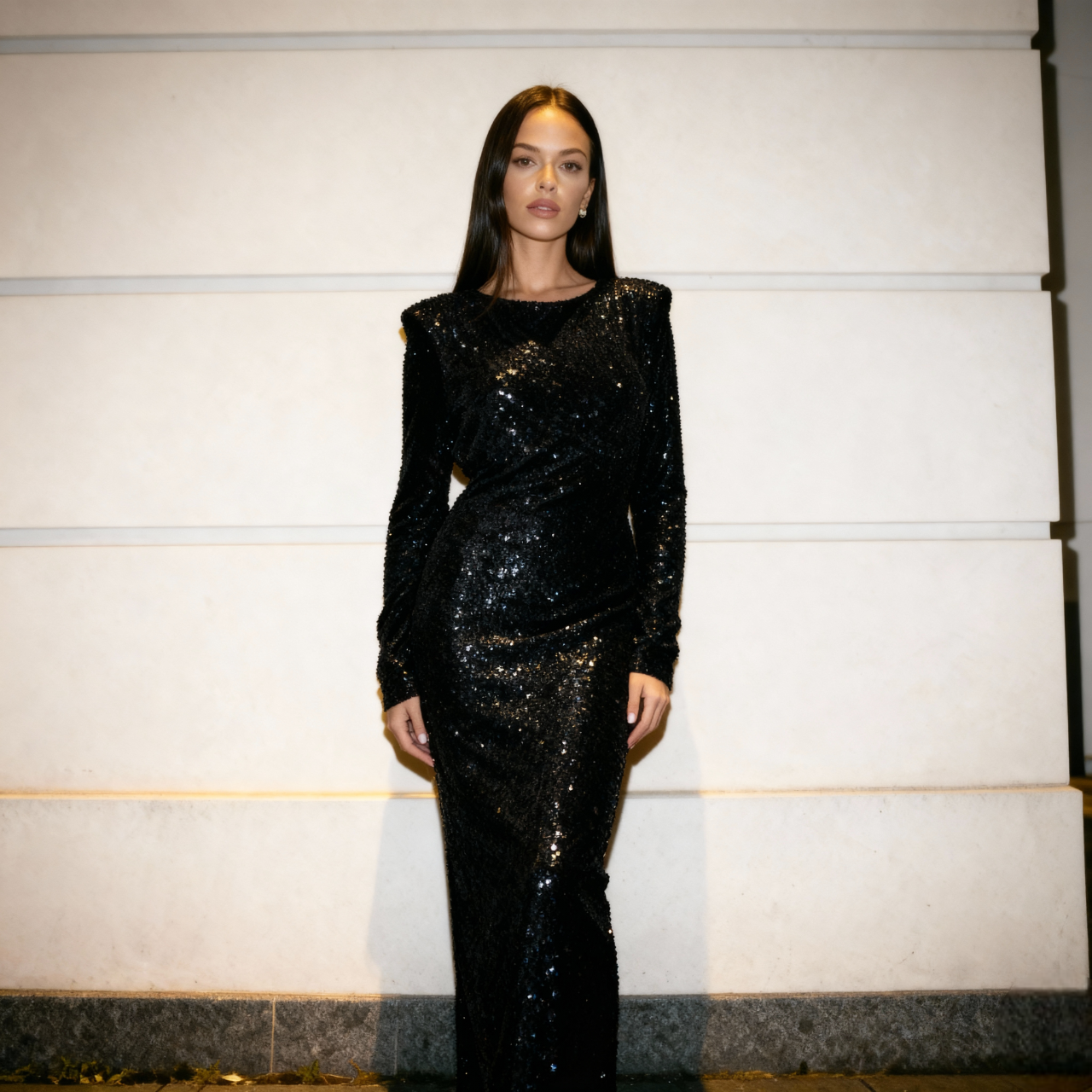 Merlot Muse Sequin Bow Gown