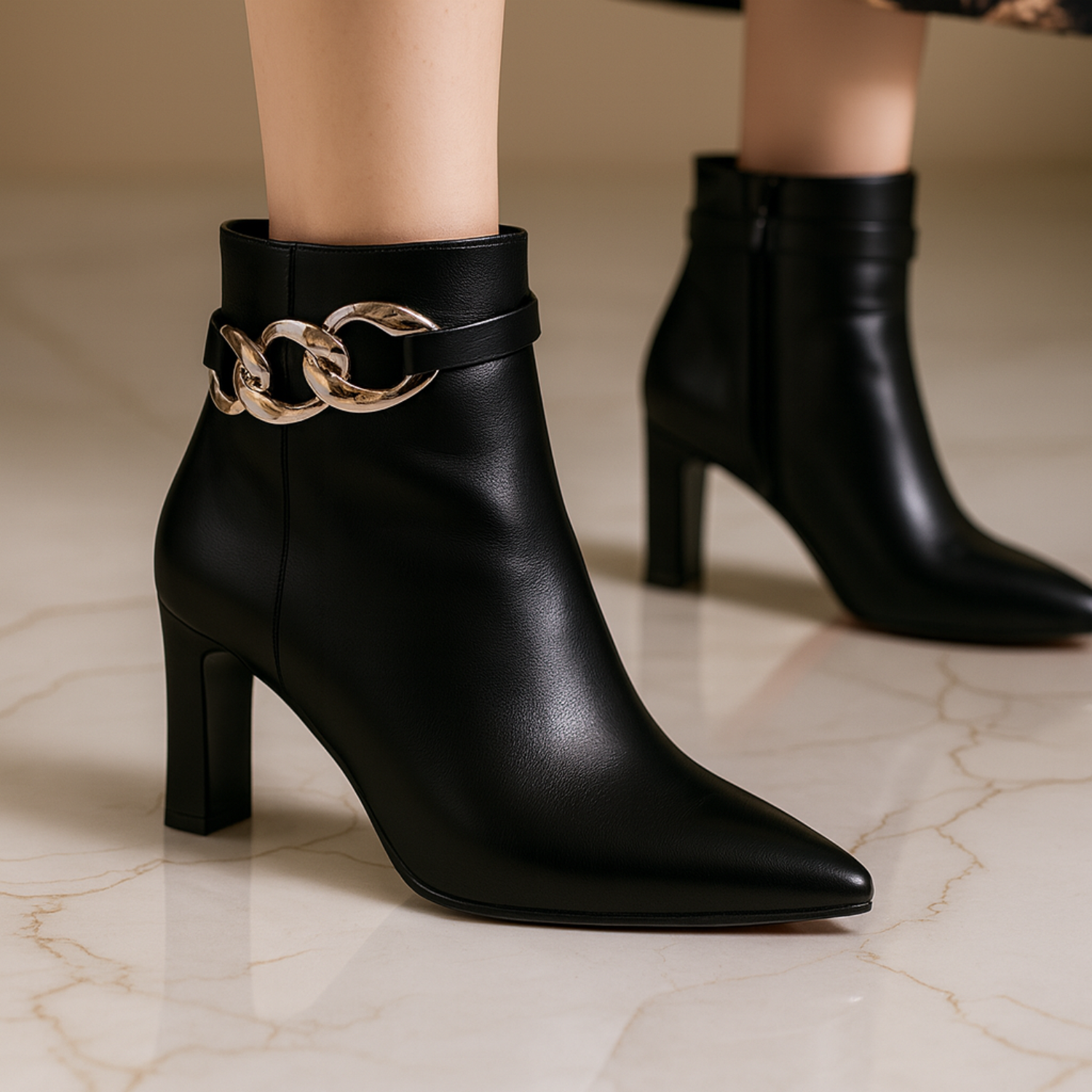 The Verona Chain Heeled Boots