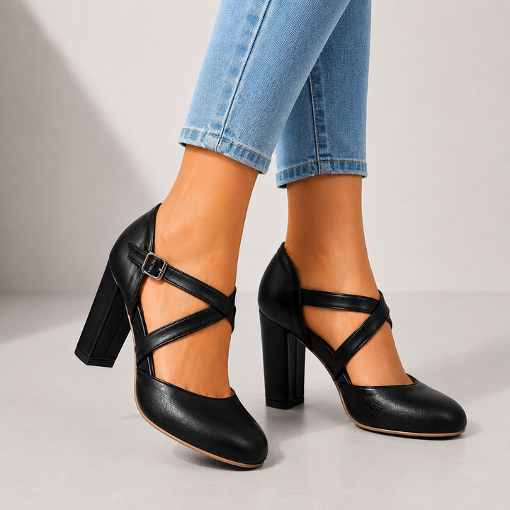 The Verona Buckle Heels