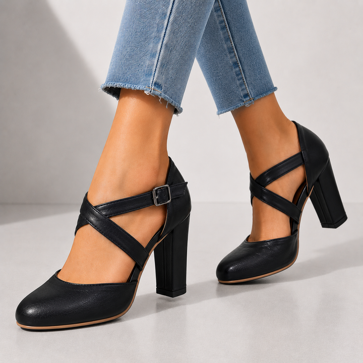 The Verona Buckle Heels