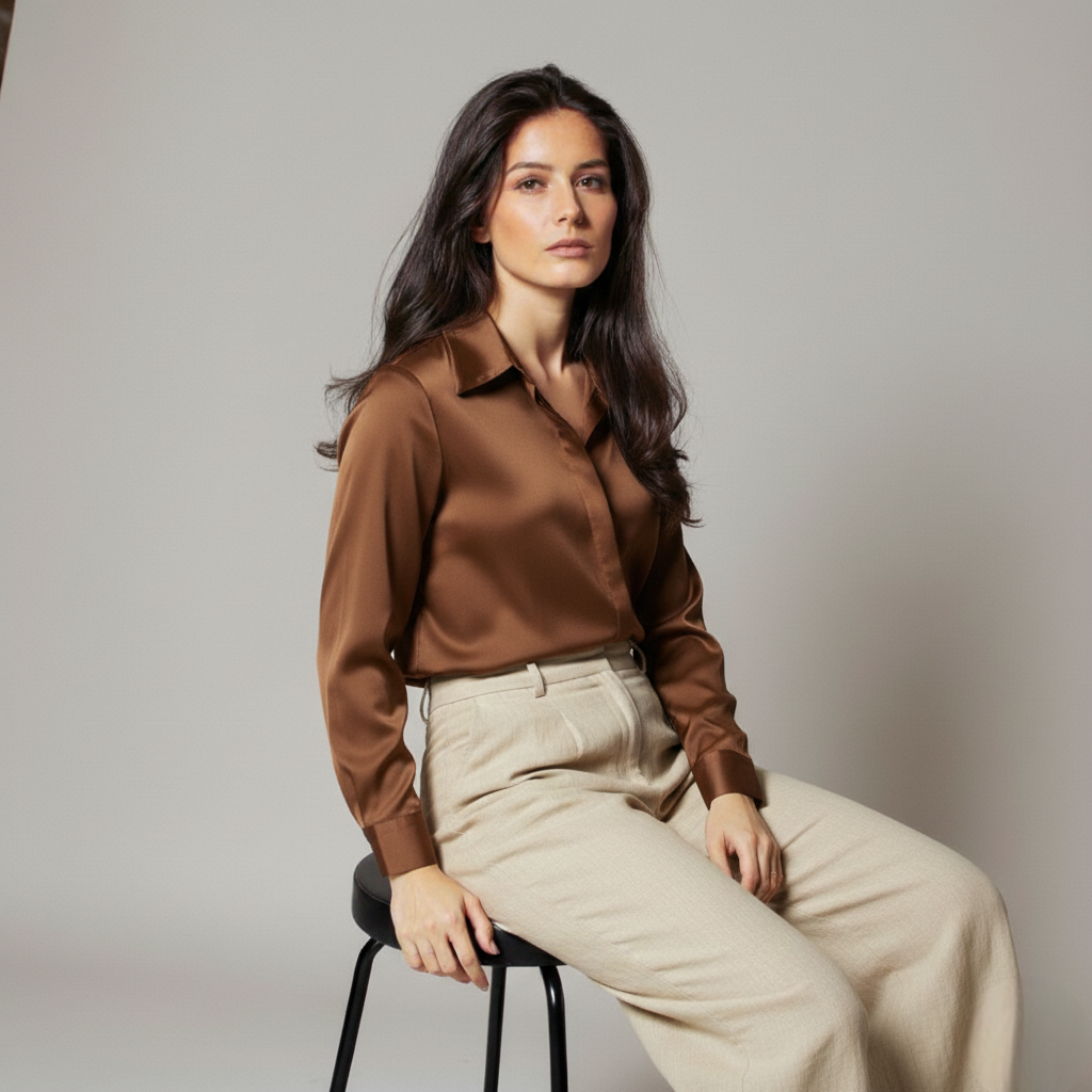 The Elise Soft Satin Blouse