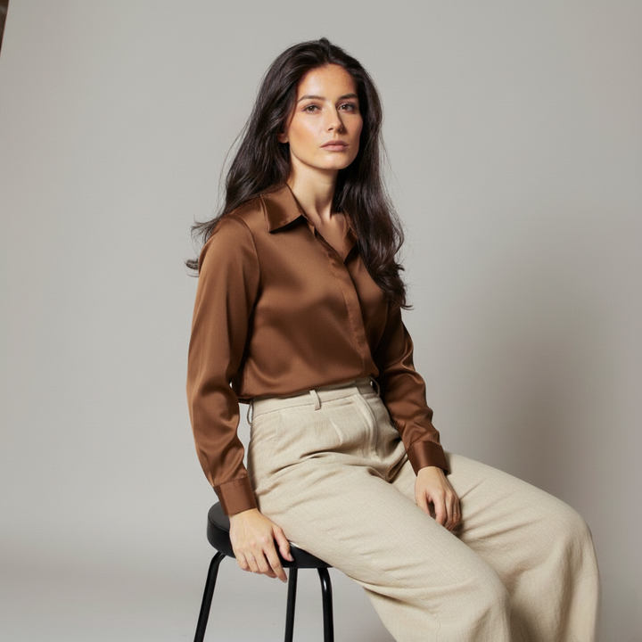 The Elise Soft Satin Blouse