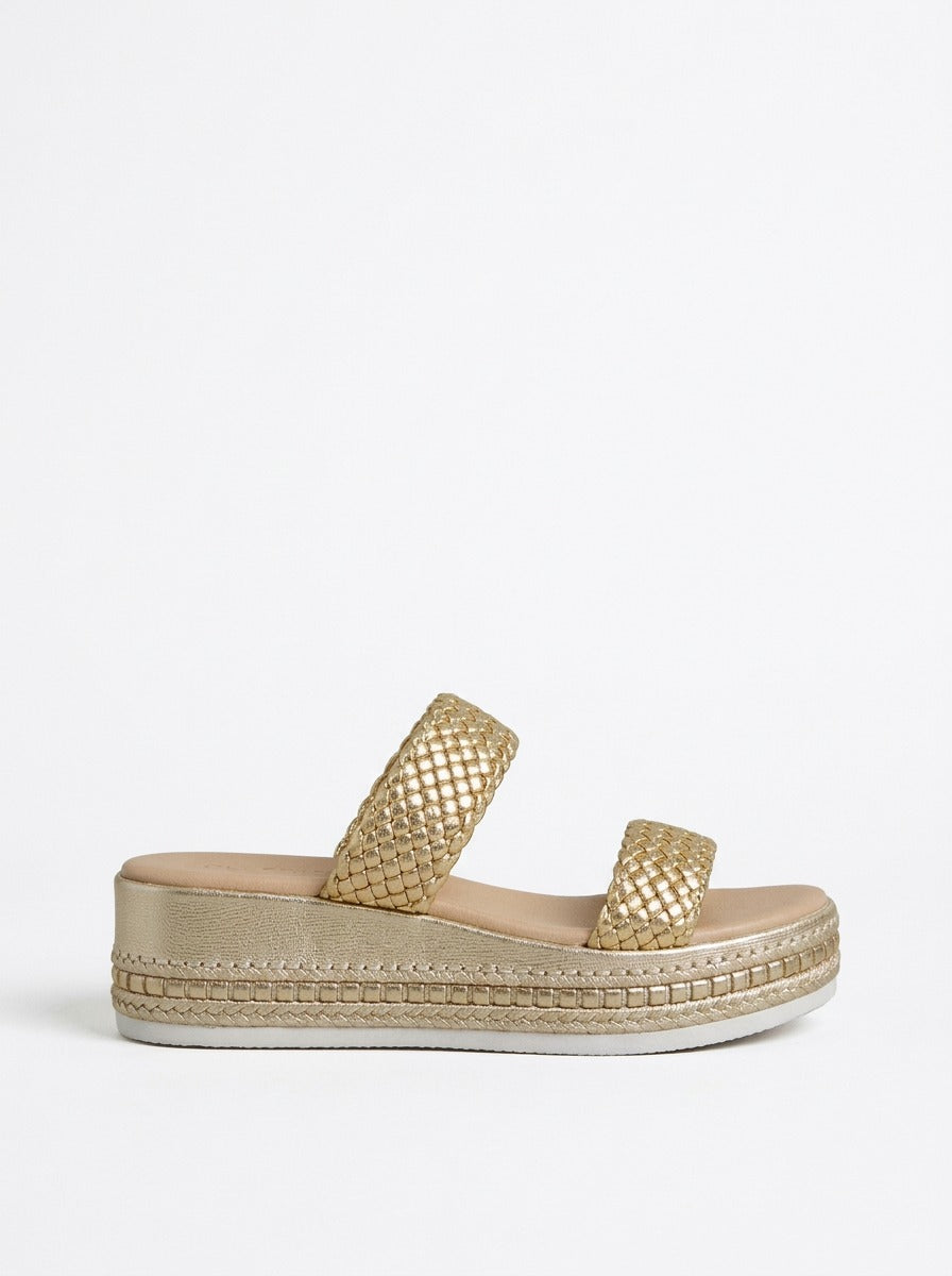 Champagne Weave Wedges