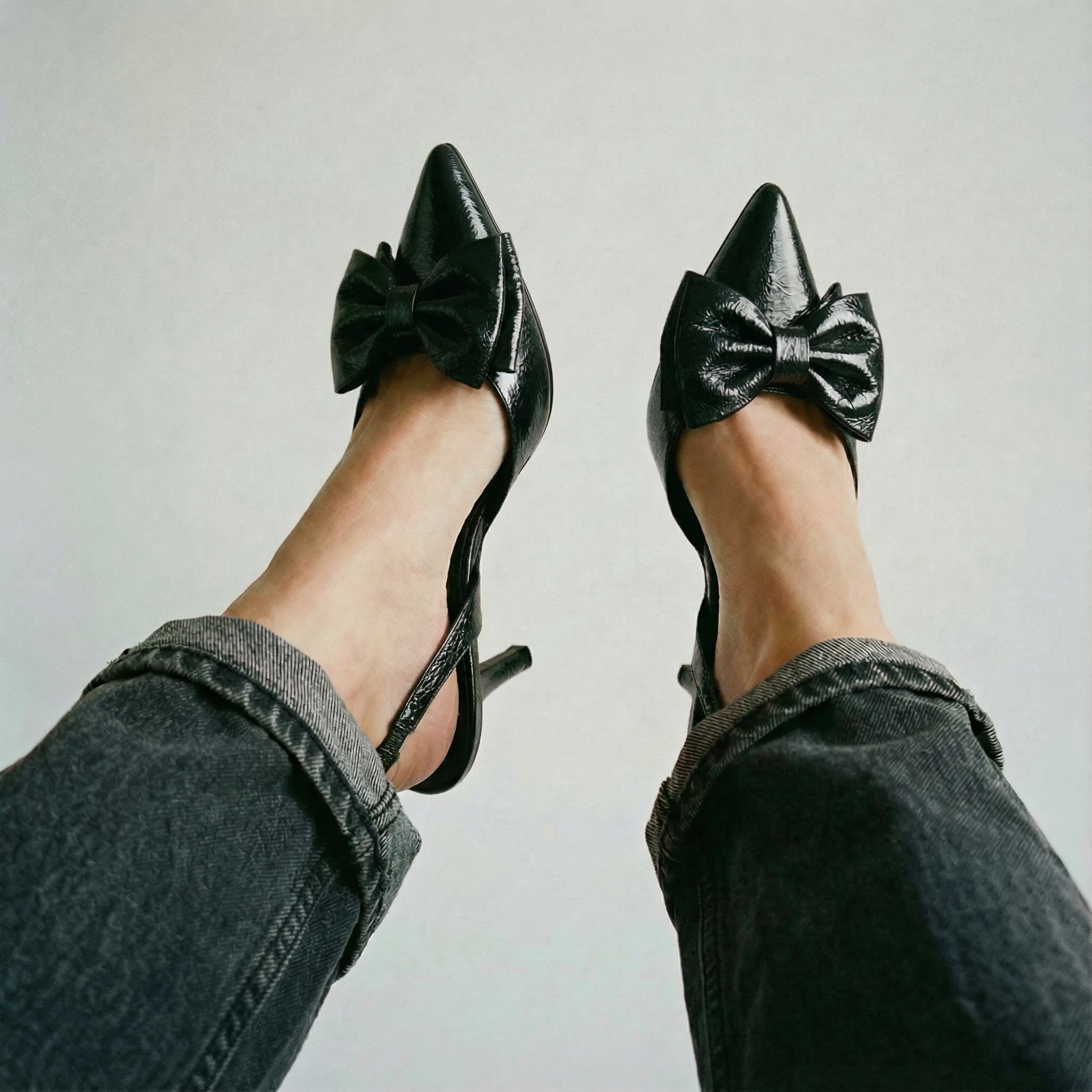 The Tessa Bow-Tie Slingback Heels