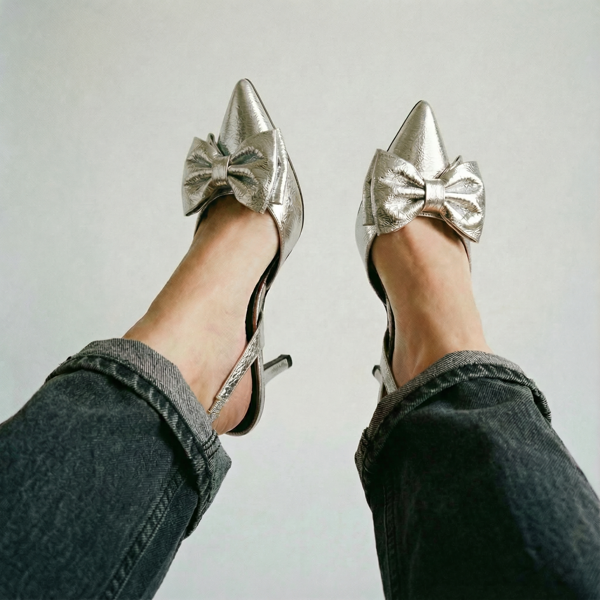 The Tessa Bow-Tie Slingback Heels