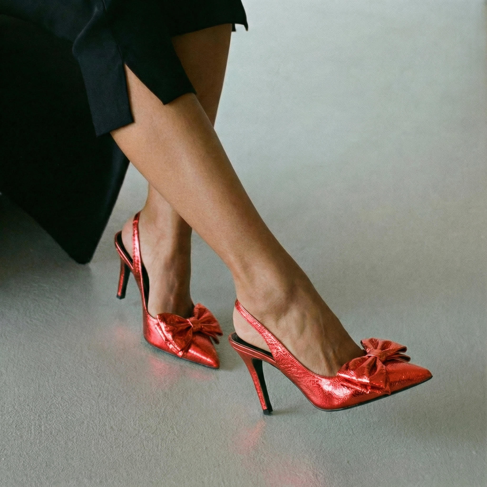 The Tessa Bow-Tie Slingback Heels