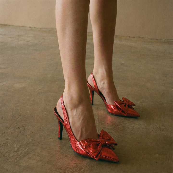 The Tessa Bow-Tie Slingback Heels