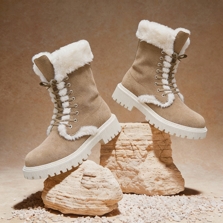 Faux Fur Water-Repellent Lightweight Warm Boots 