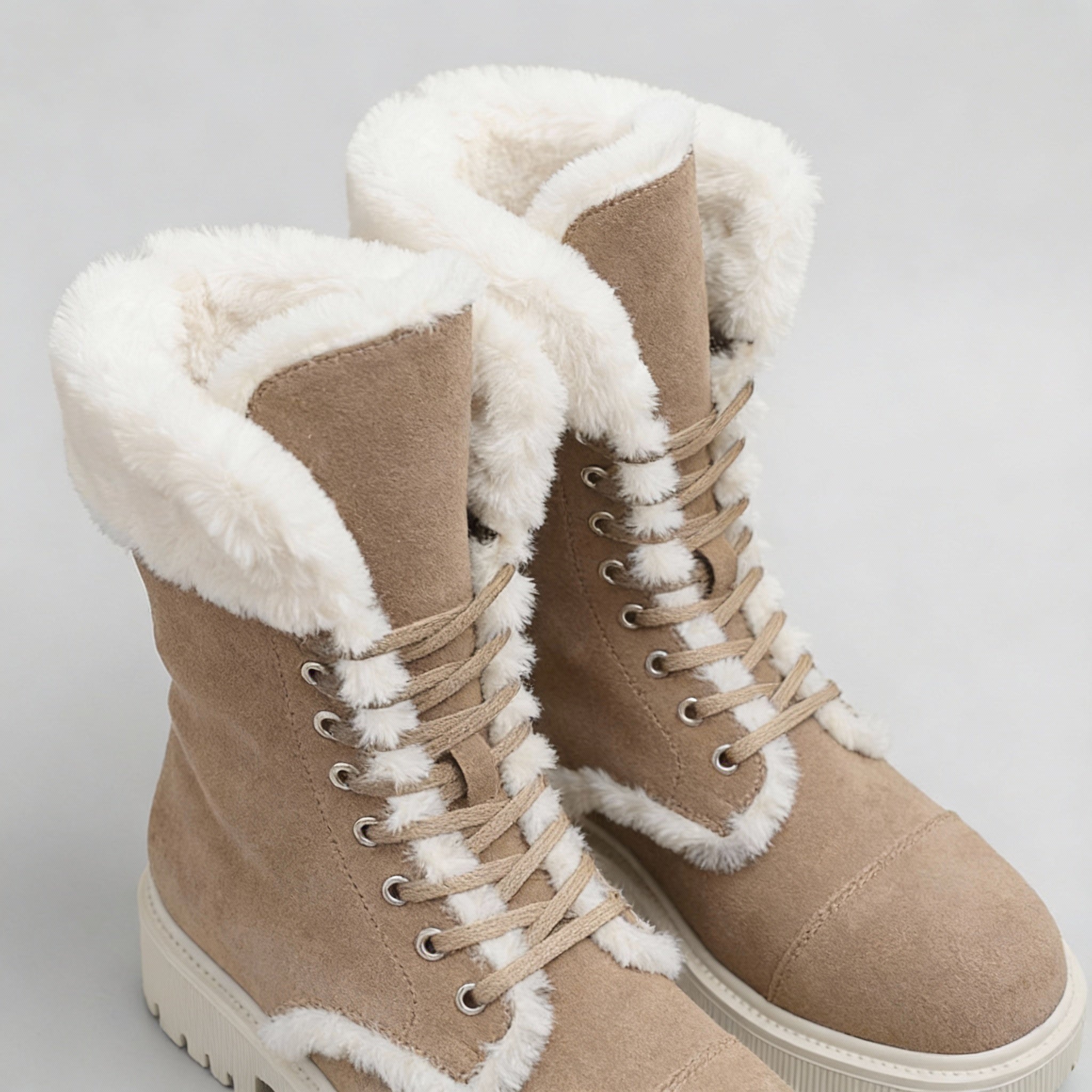 Faux Fur Water-Repellent Lightweight Warm Boots 