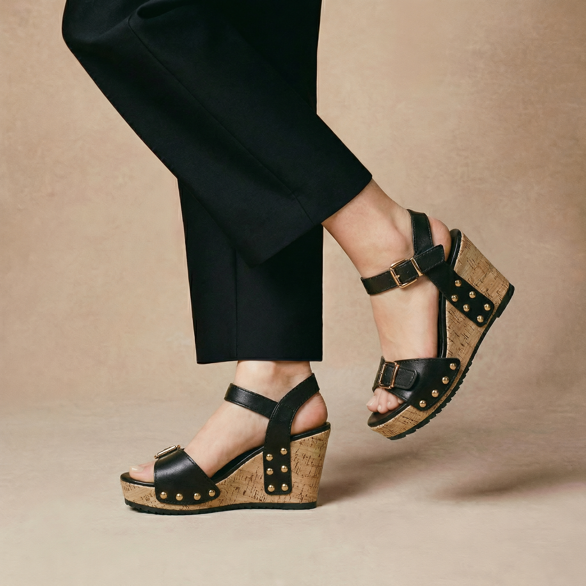 Santorini Studded Wedges