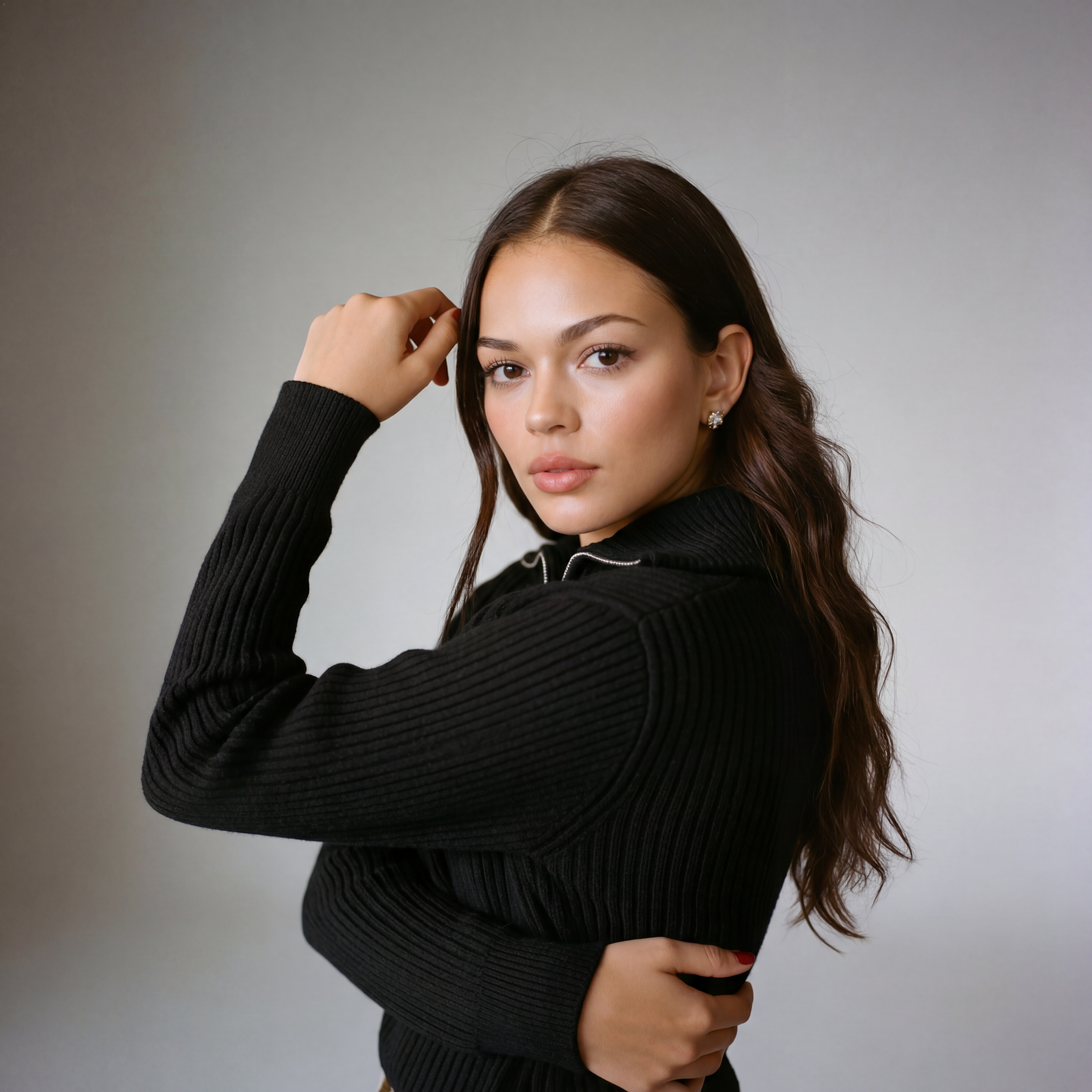 The Classic Ribbed Knit Quarter Zip