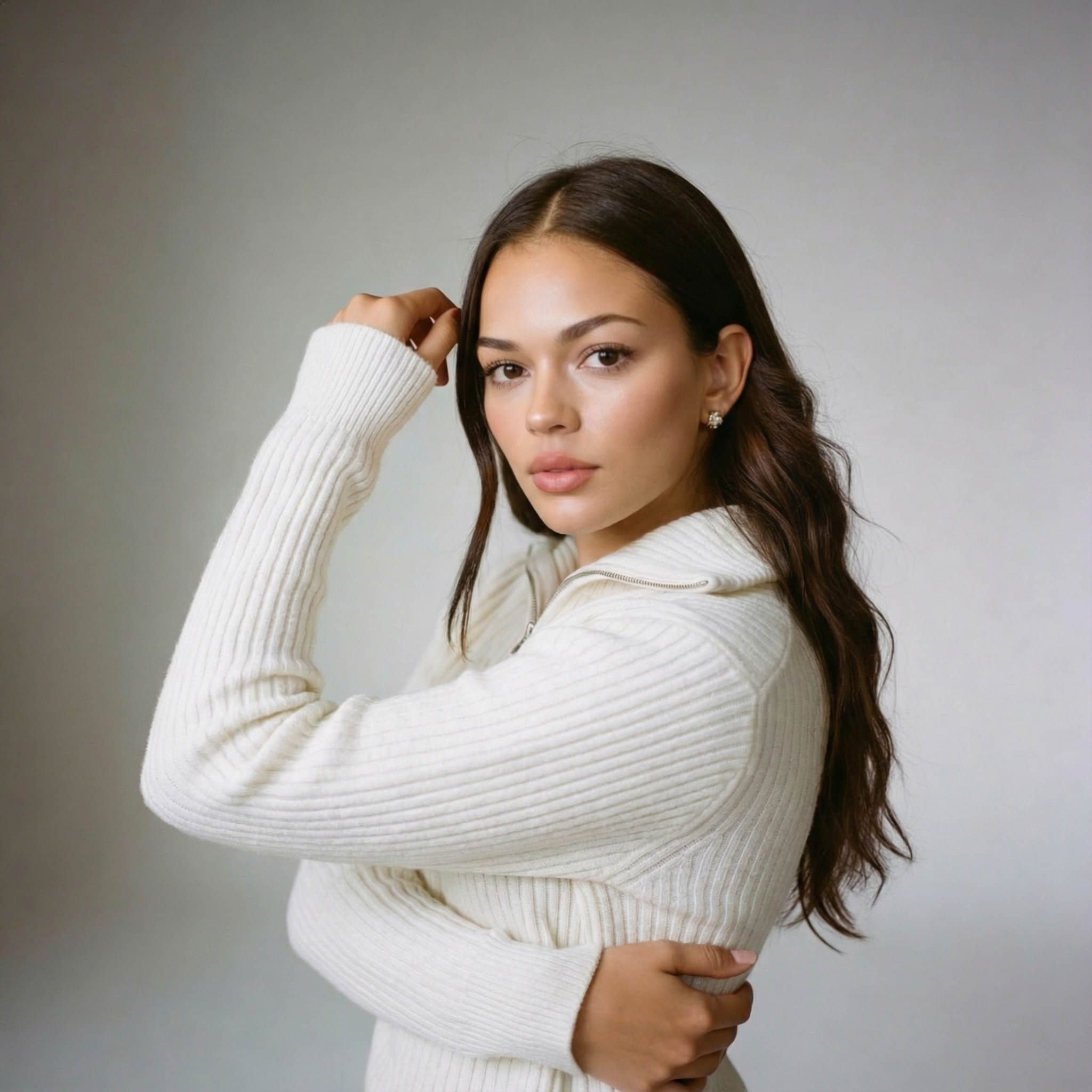 The Classic Ribbed Knit Quarter Zip