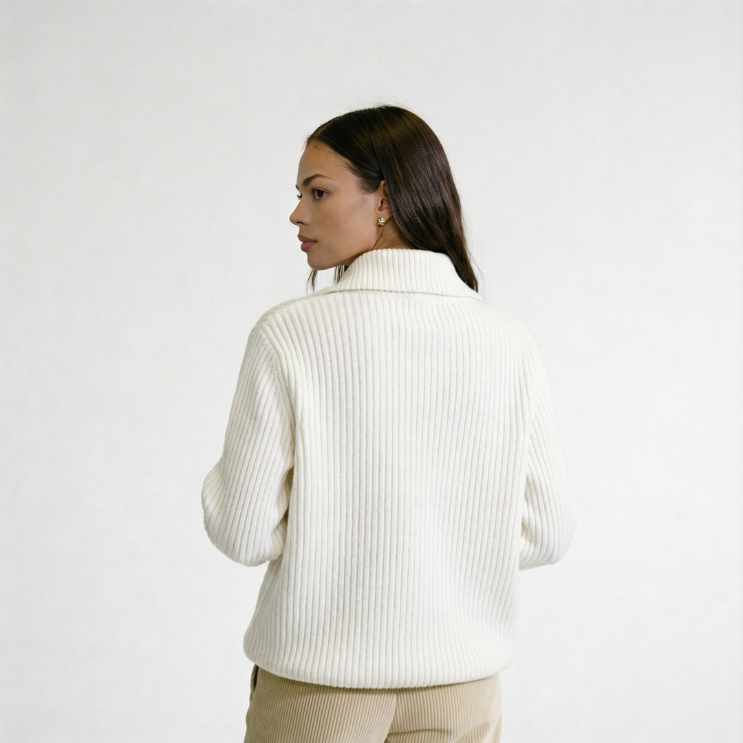 The Classic Ribbed Knit Quarter Zip