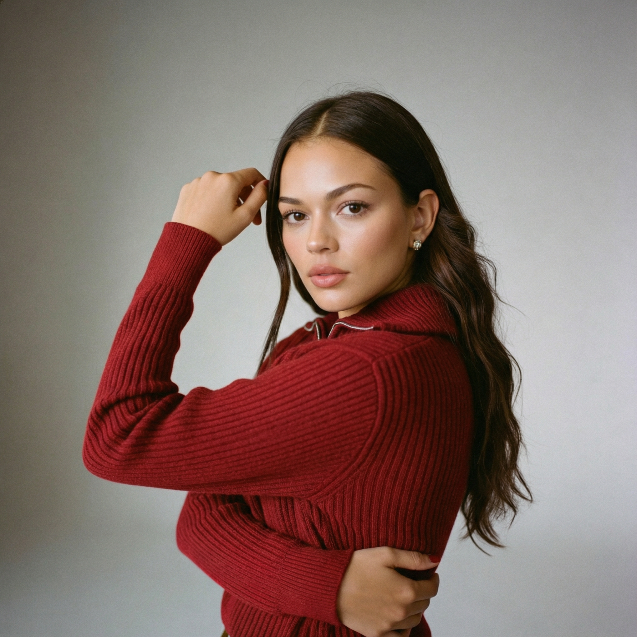 The Classic Ribbed Knit Quarter Zip