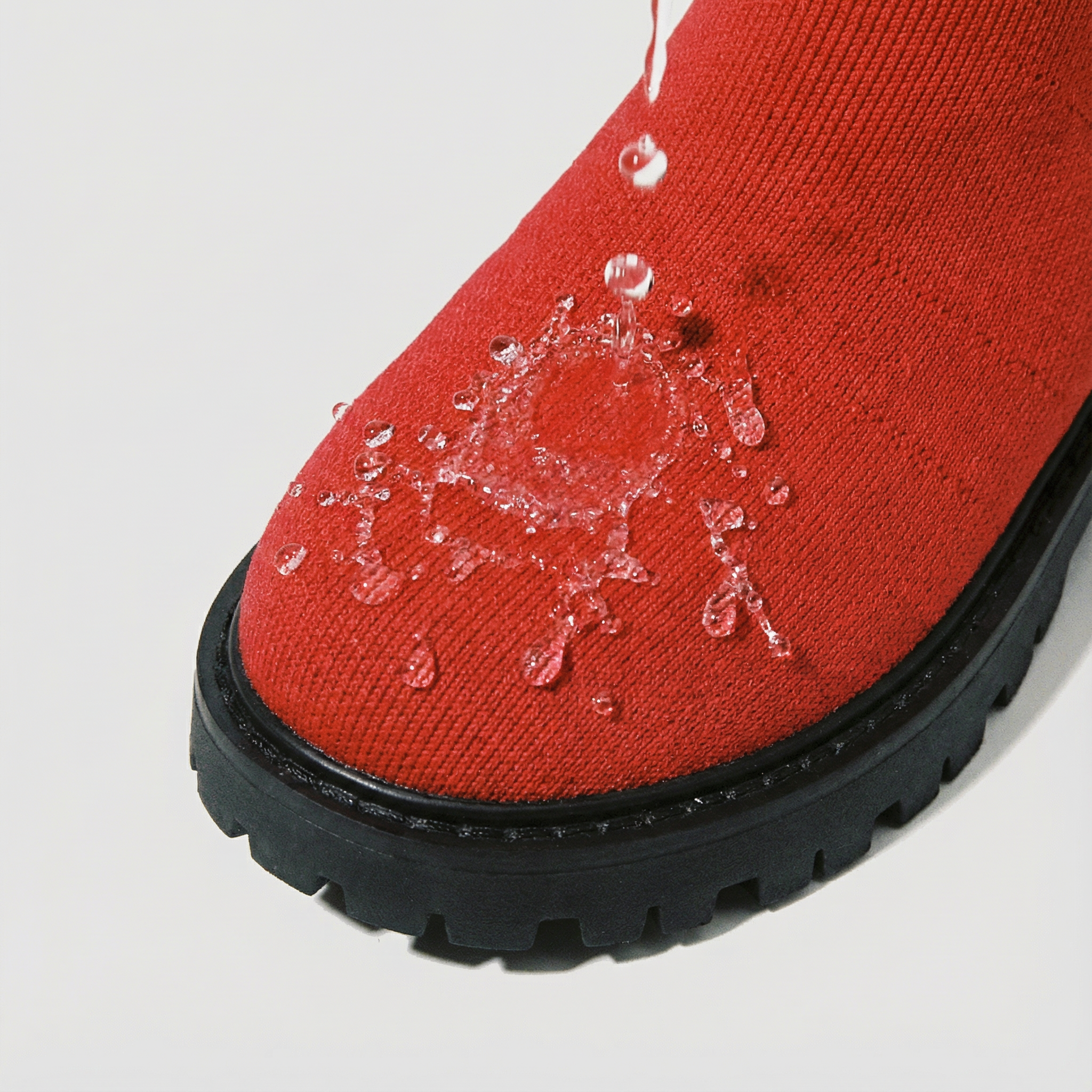 Round-Toe Wool Knit Knee-High Boots