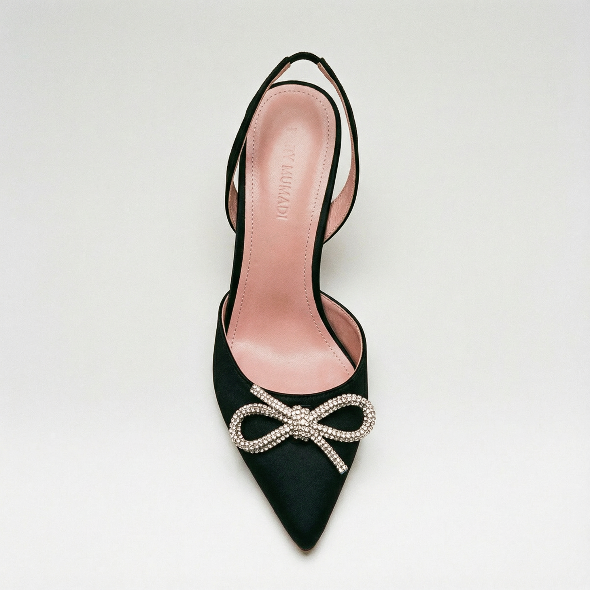 The Tyra Crystal Bow Slingback Heels