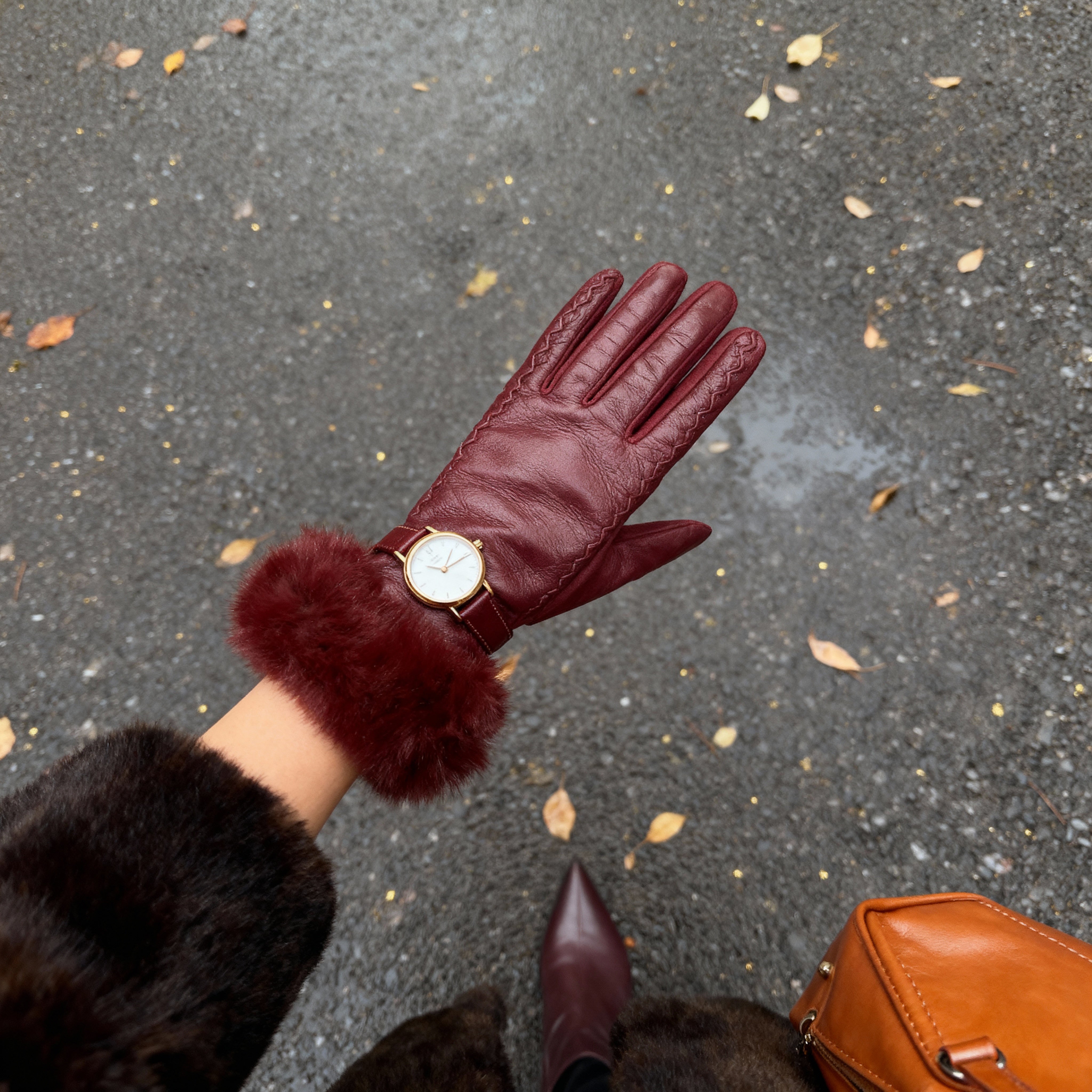 Vittoria Leather Fur Gloves