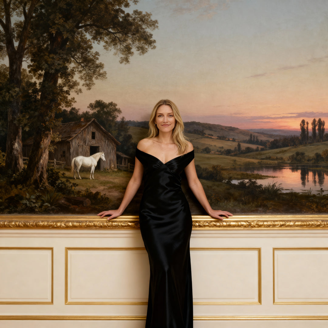 Midnight Satin Gown