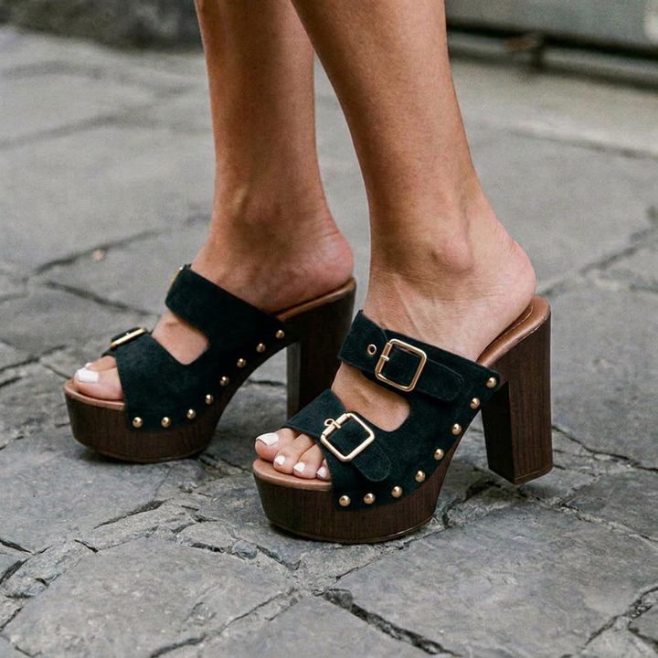 Sienna Double Buckle Heels