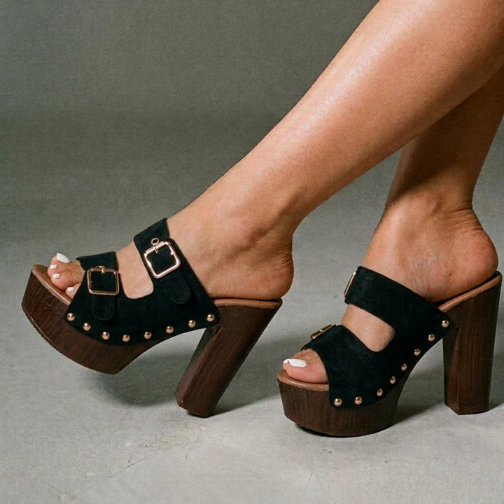 Sienna Double Buckle Heels