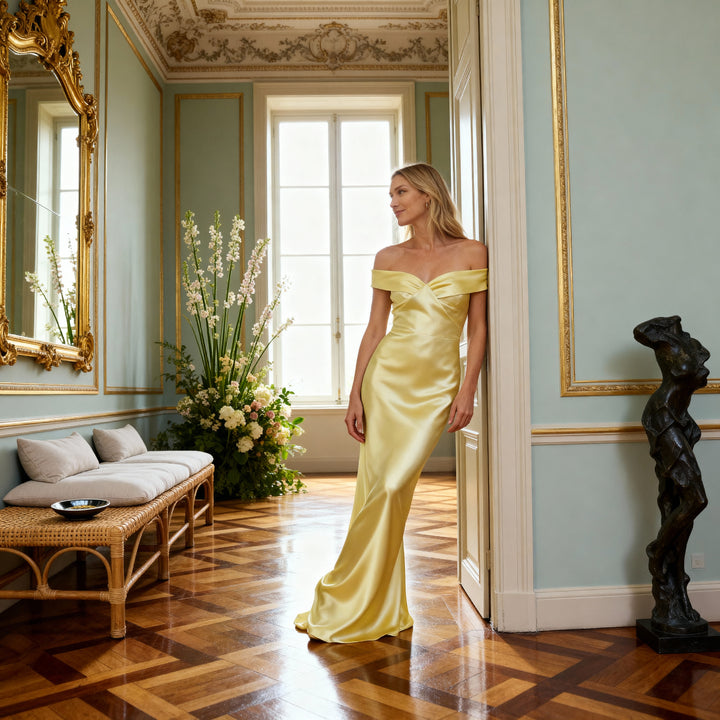 Midnight Satin Gown