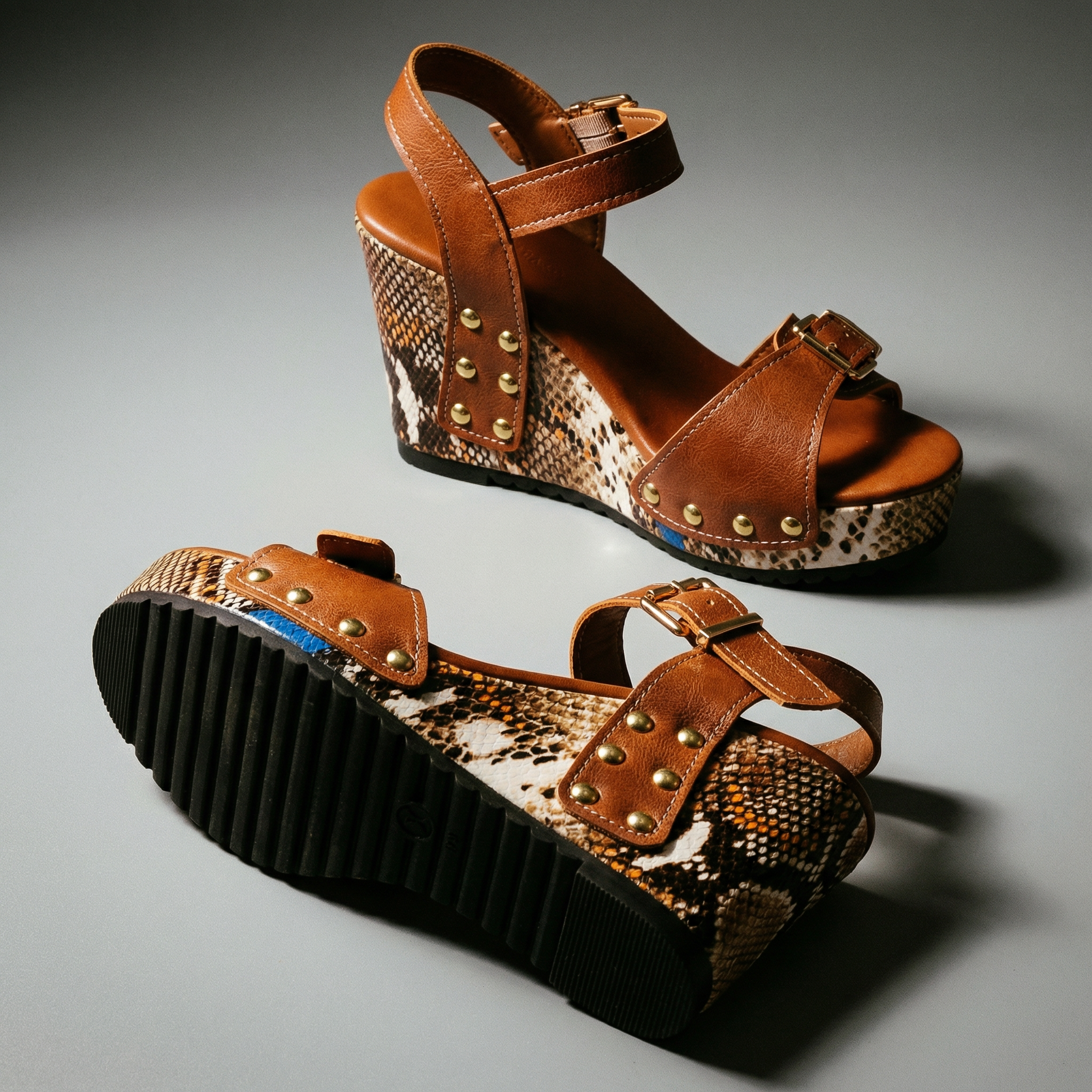 Santorini Studded Wedges