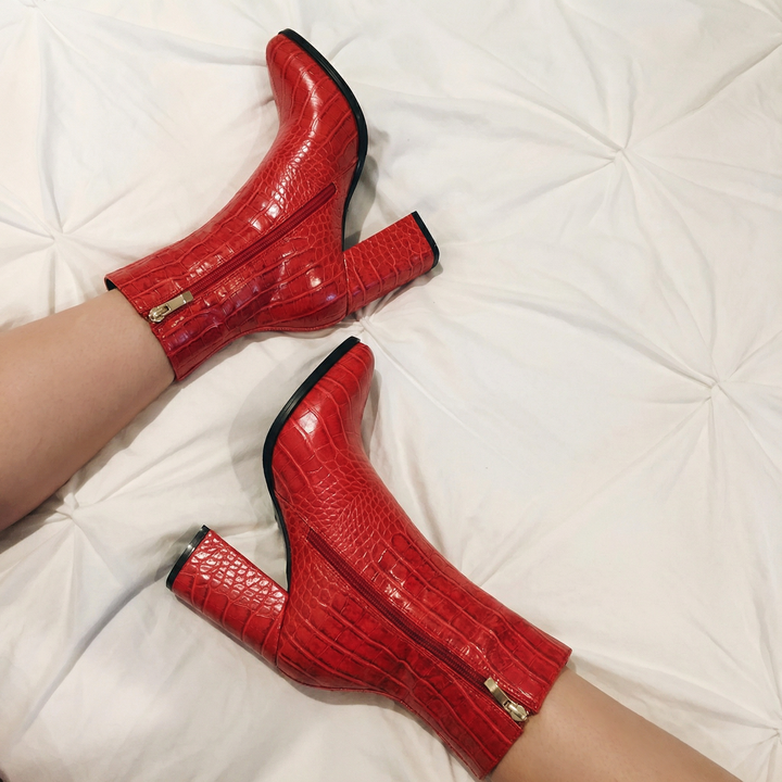 Midnight Croc Ankle Boots