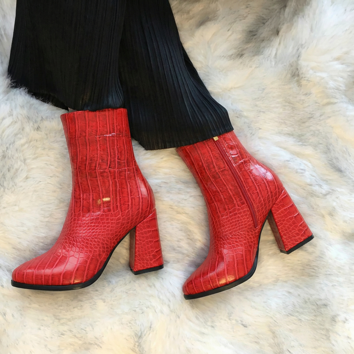 Midnight Croc Ankle Boots