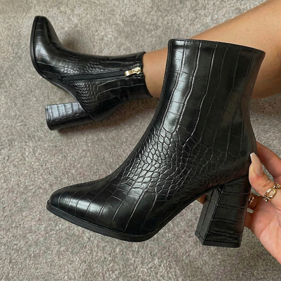 Midnight Croc Ankle Boots