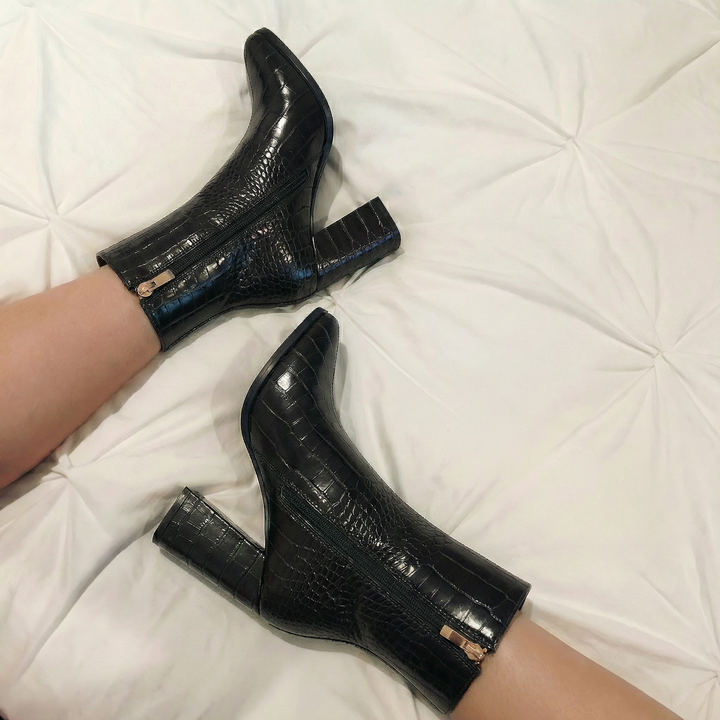 Midnight Croc Ankle Boots