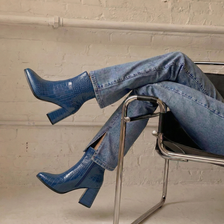 Midnight Croc Ankle Boots